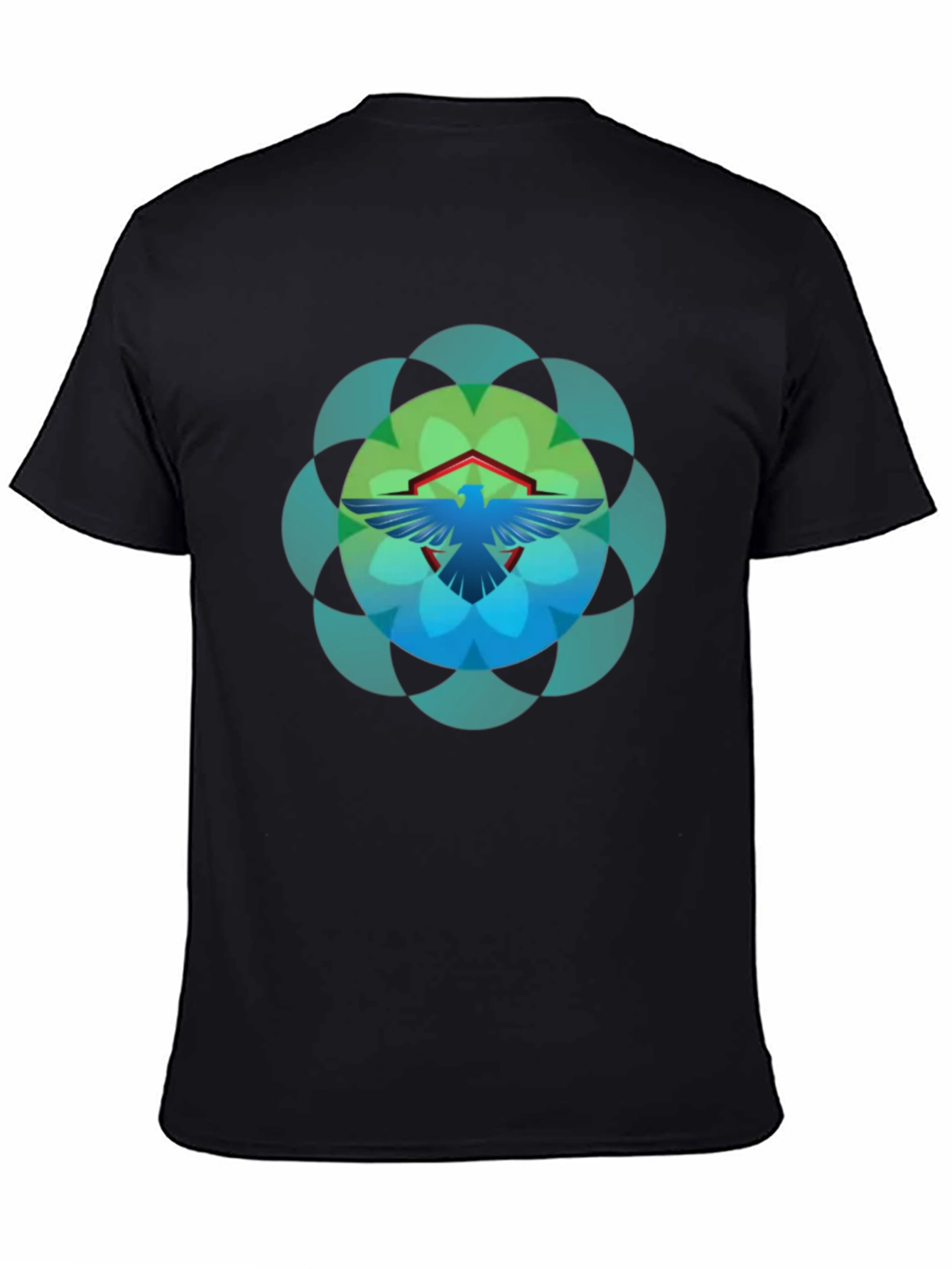 Black Geometric Bird Graphic T-Shirt - Black view 4
