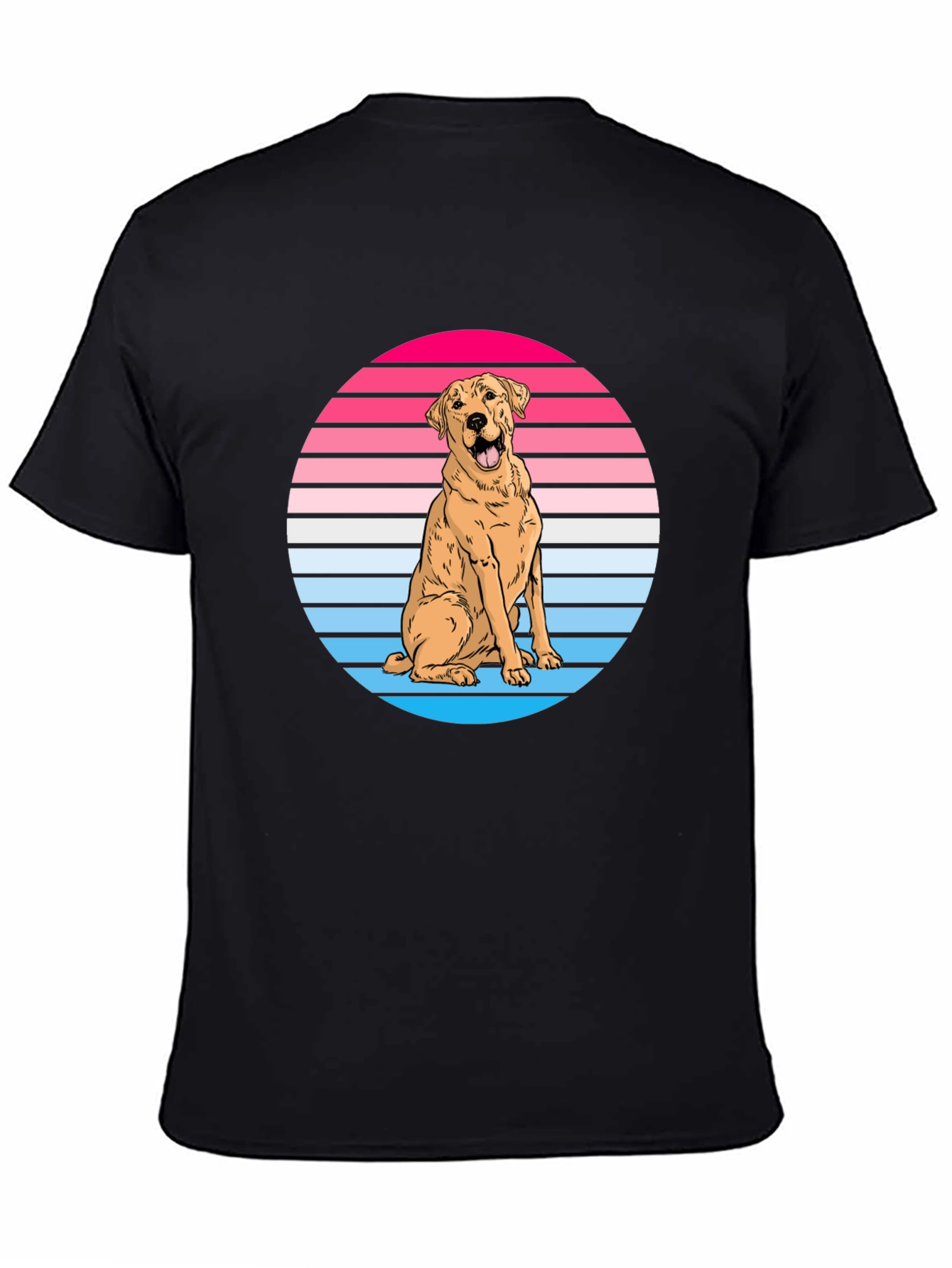 Black Retro Dog Graphic Tee - Labrador Lover Shirt view 4