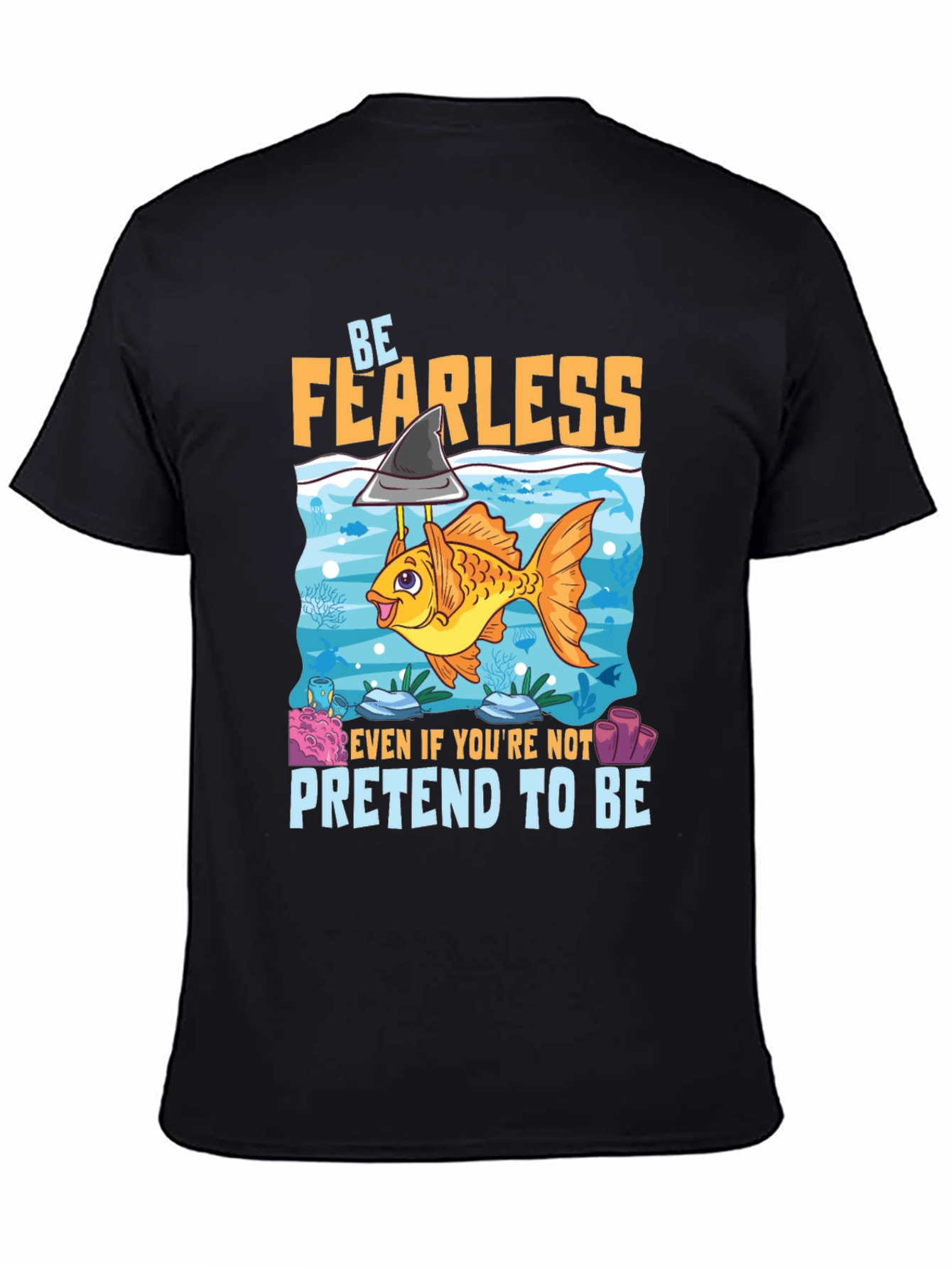 Black Be Fearless Graphic T-Shirt view 4