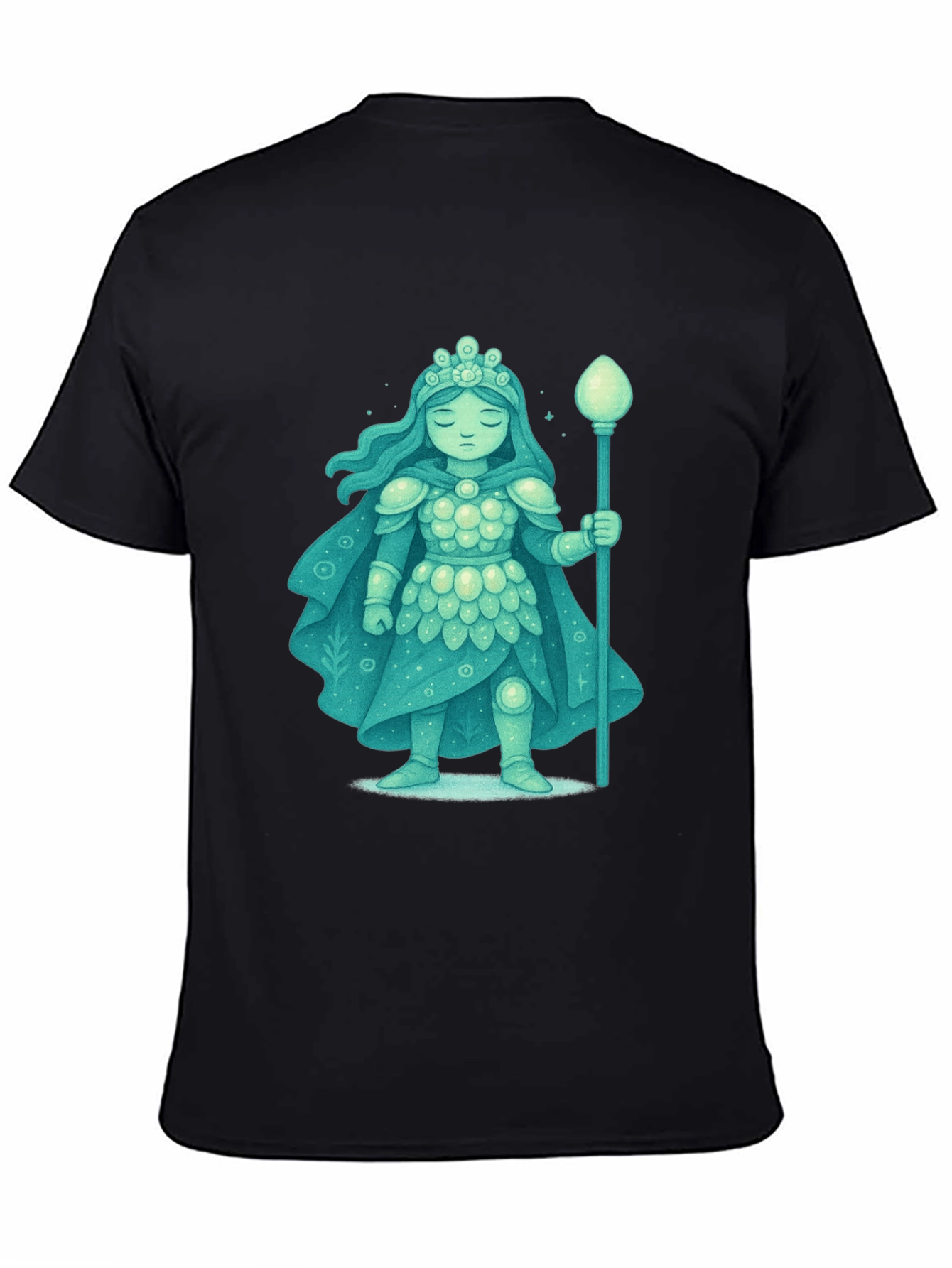 Black Mystical Ice Queen Graphic Tee - Unique Fantasy Design view 4