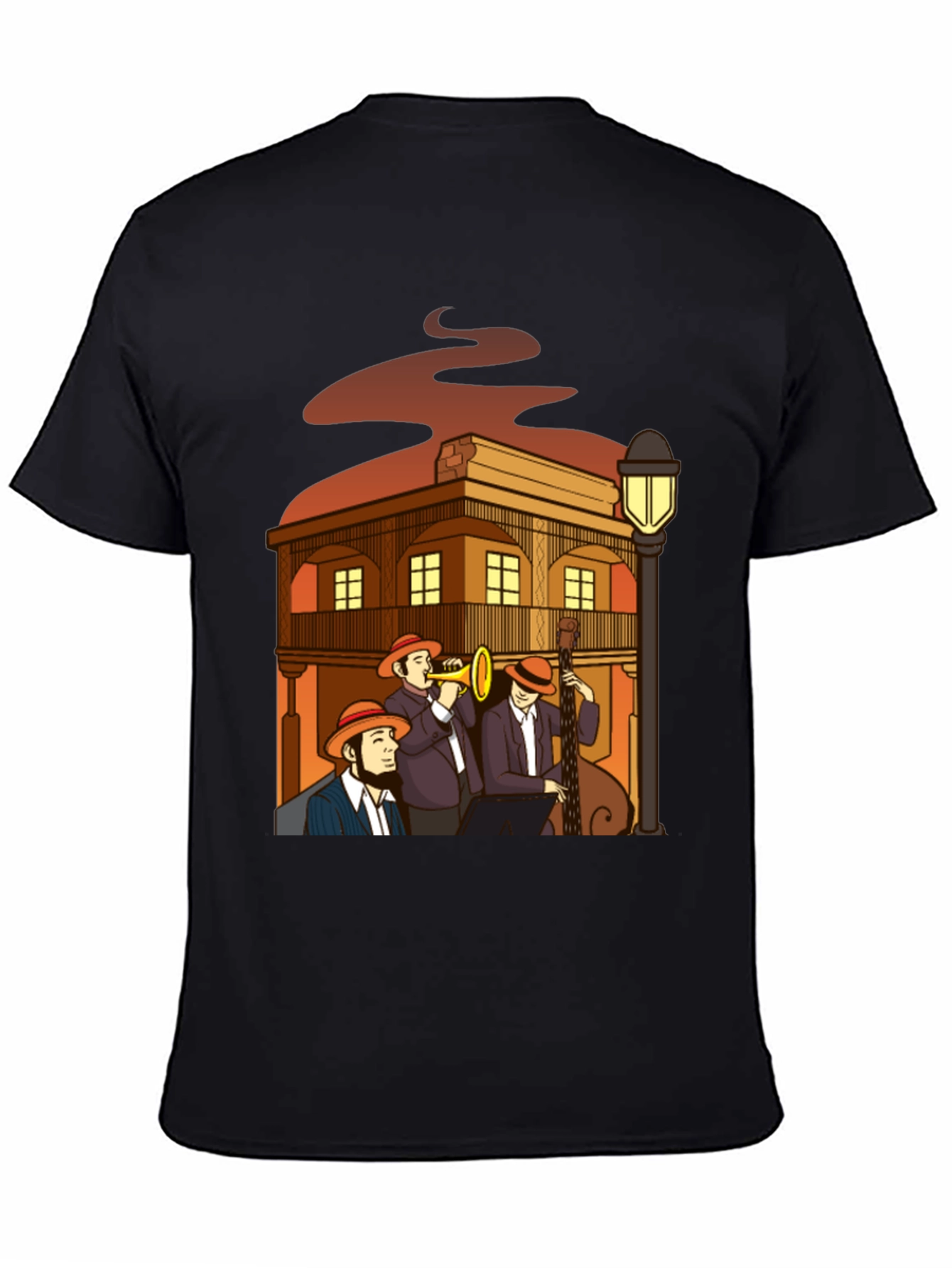 Black Jazz Band T-Shirt - New Orleans Style view 4