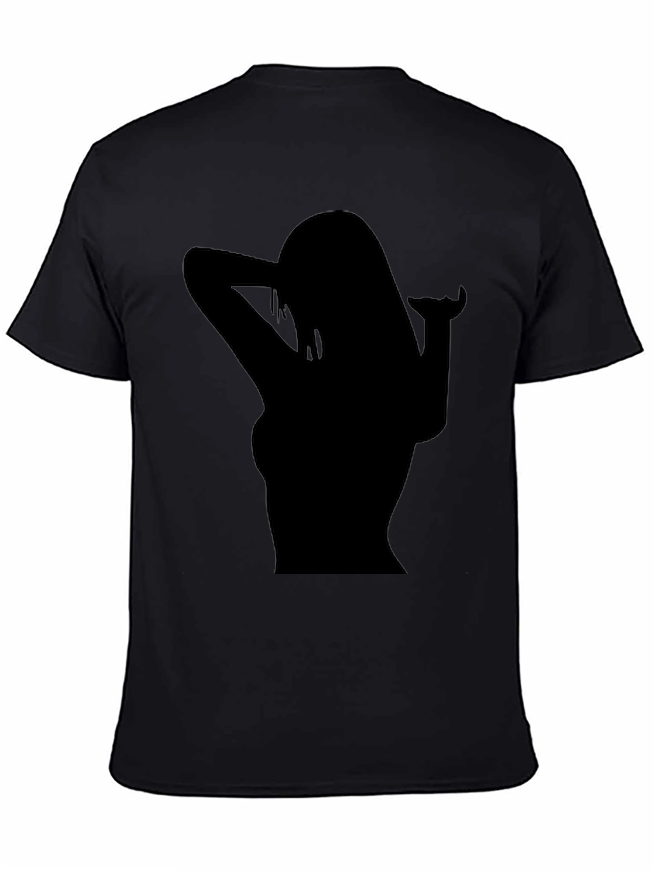 Black Silhouette Tee - Stylish Black Cotton T-Shirt for Men view 4