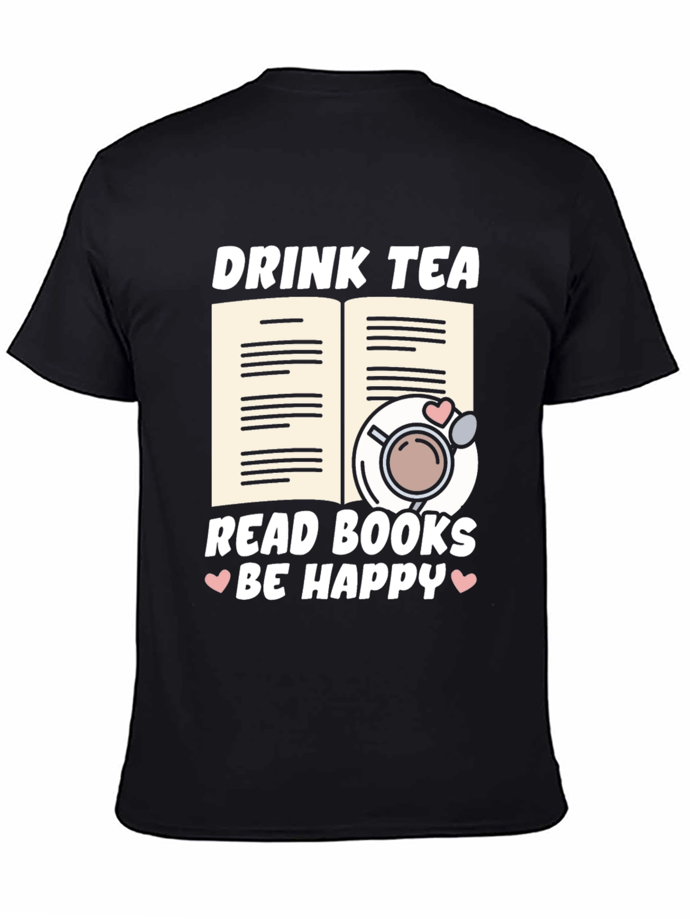 Black Drink Tea Read Books T-Shirt view 4
