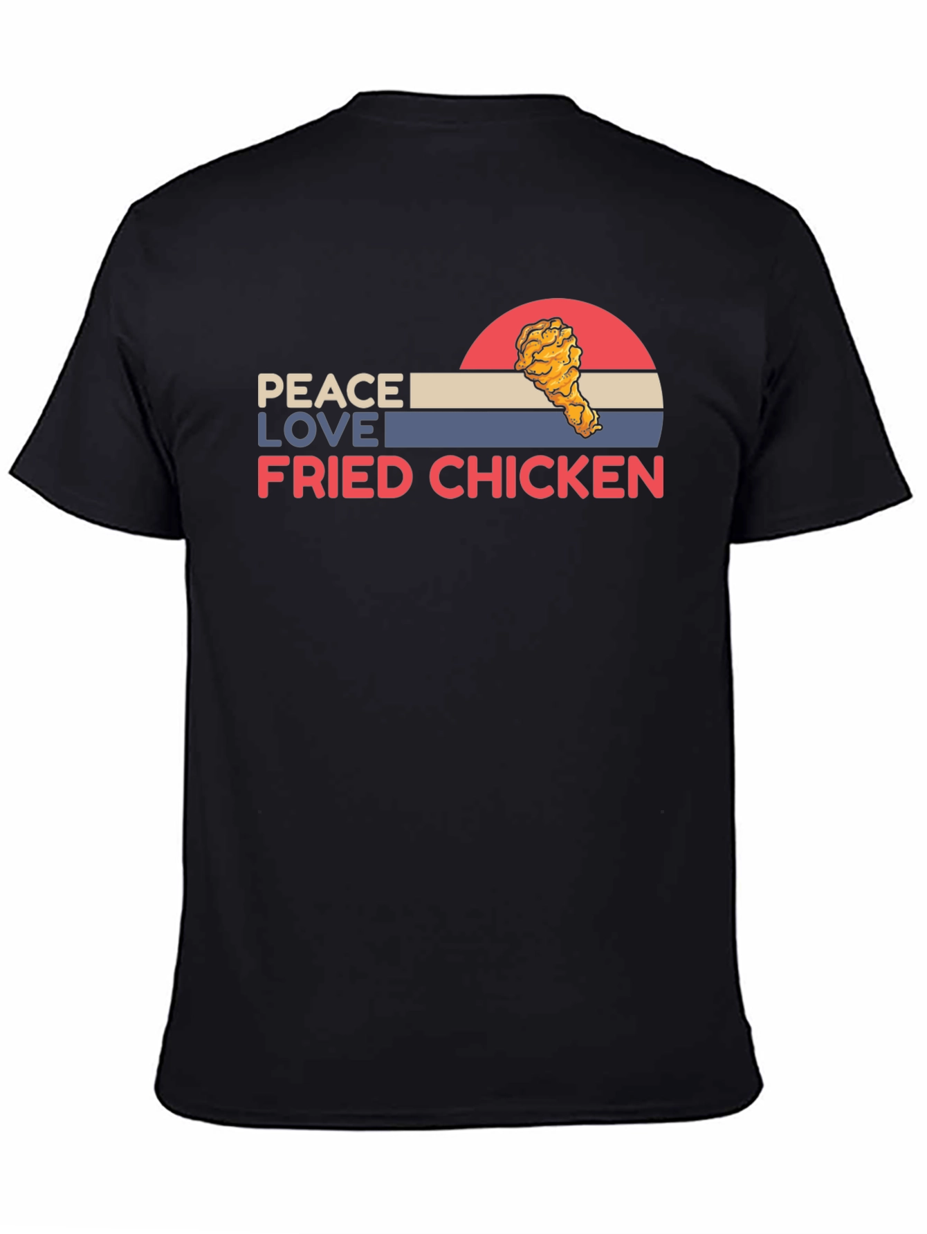 Black Peace Love Fried Chicken Graphic Tee view 4
