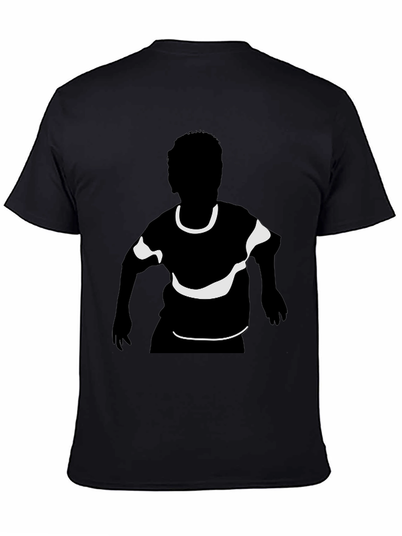 Black Black T-Shirt with Child Silhouette Graphic Print view 4