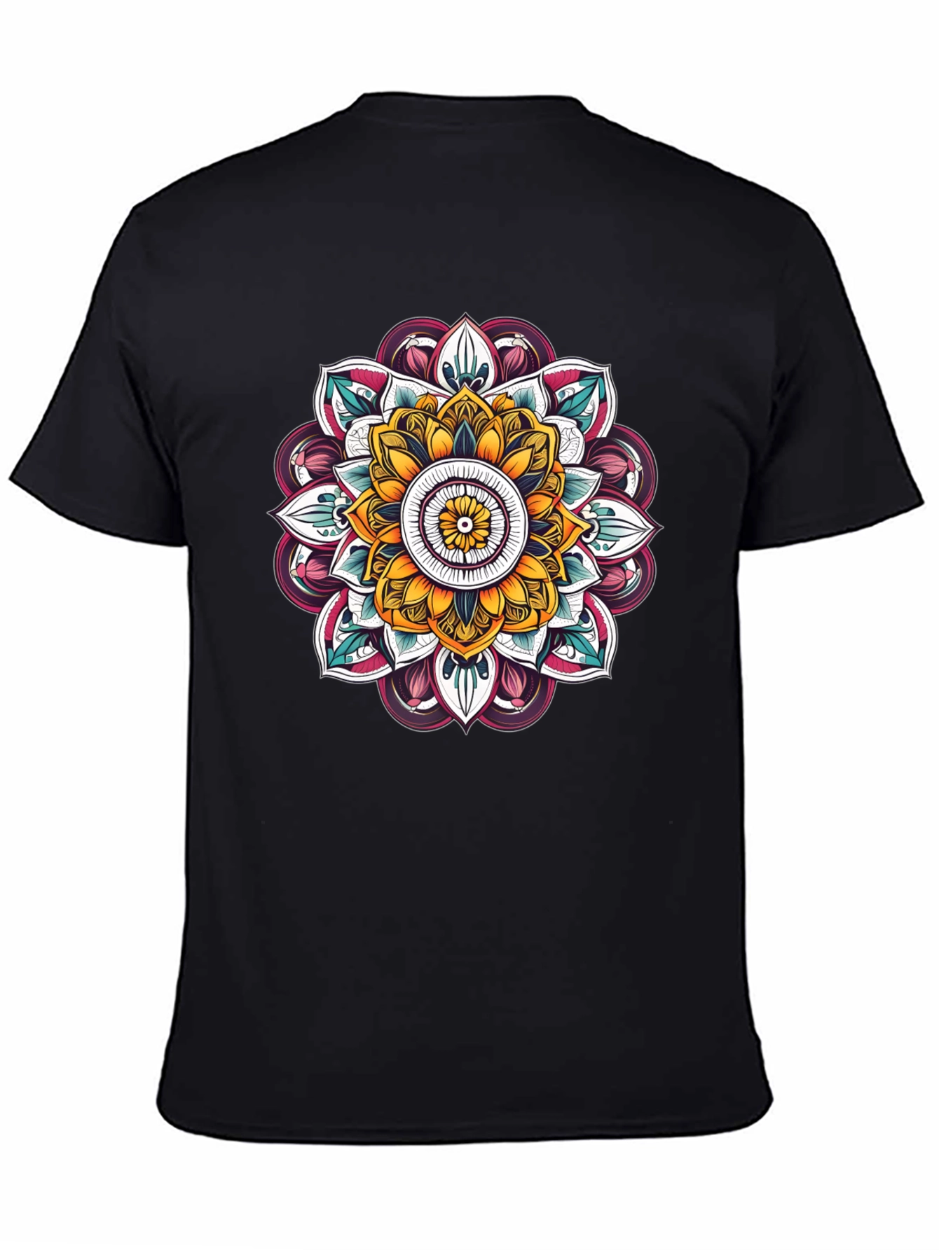Black Mandala Graphic Black T-Shirt view 4
