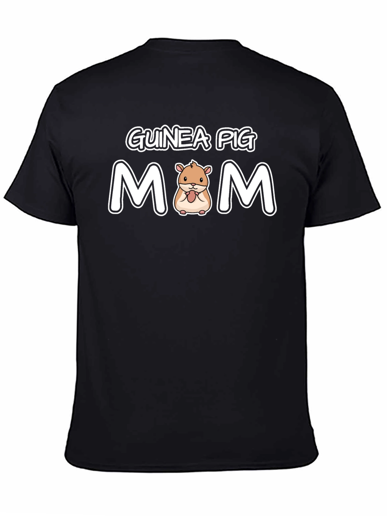 Black Guinea Pig Mom T-Shirt view 4