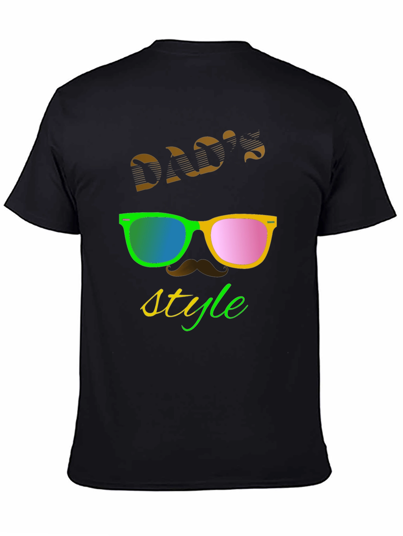Black Dad's Style Graphic T-Shirt view 4