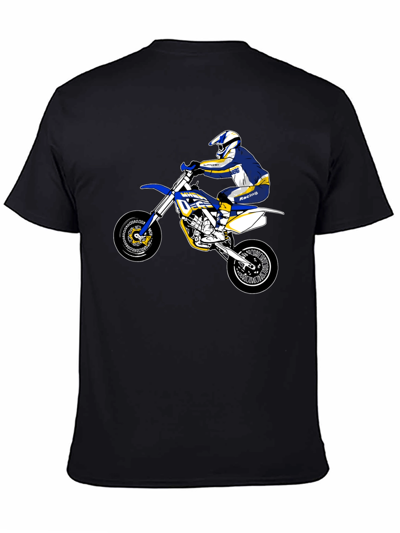 Black Dirt Bike Rider Graphic Tee - Black view 4