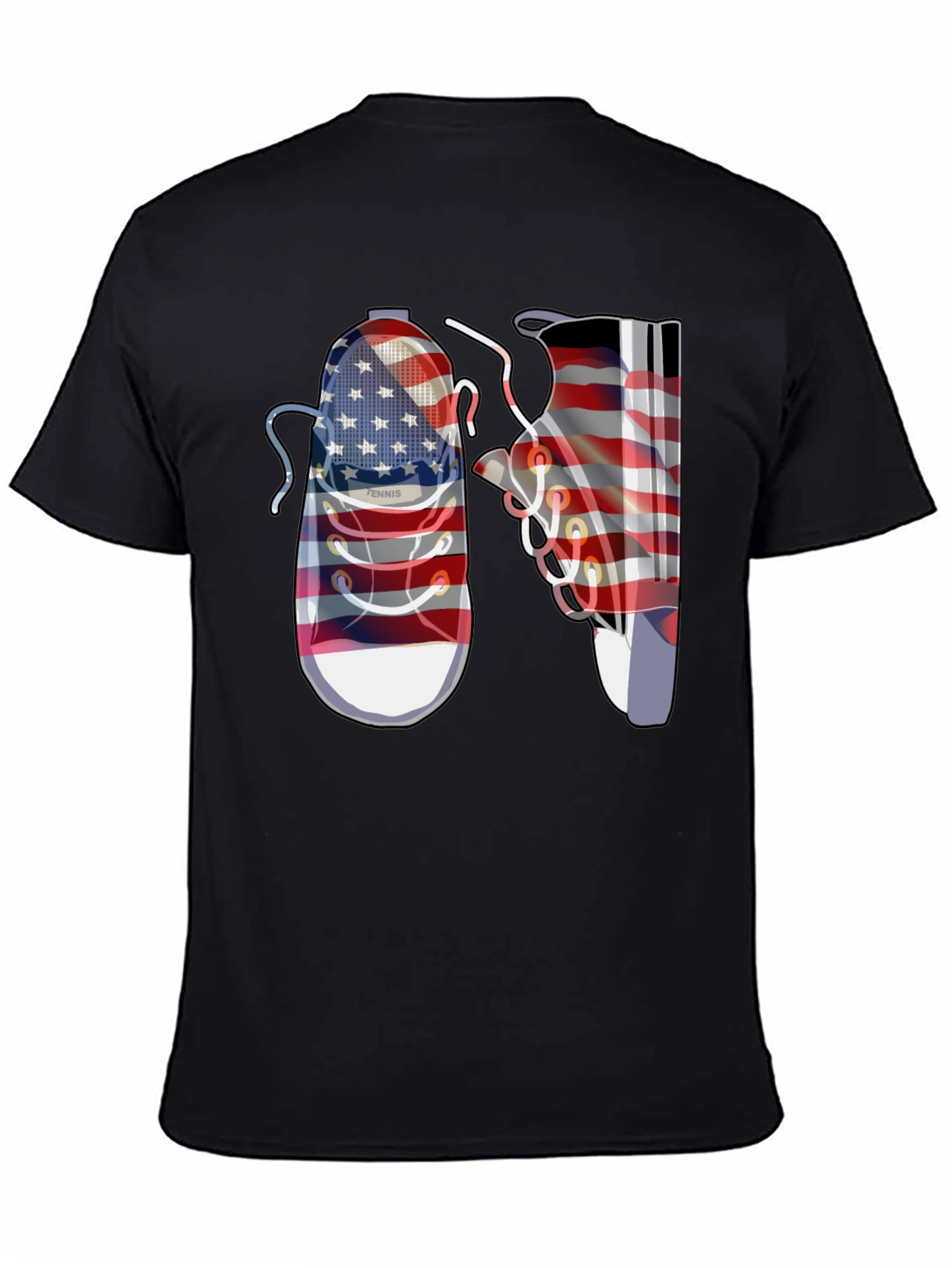 Black American Flag Shoes Graphic Tee view 4