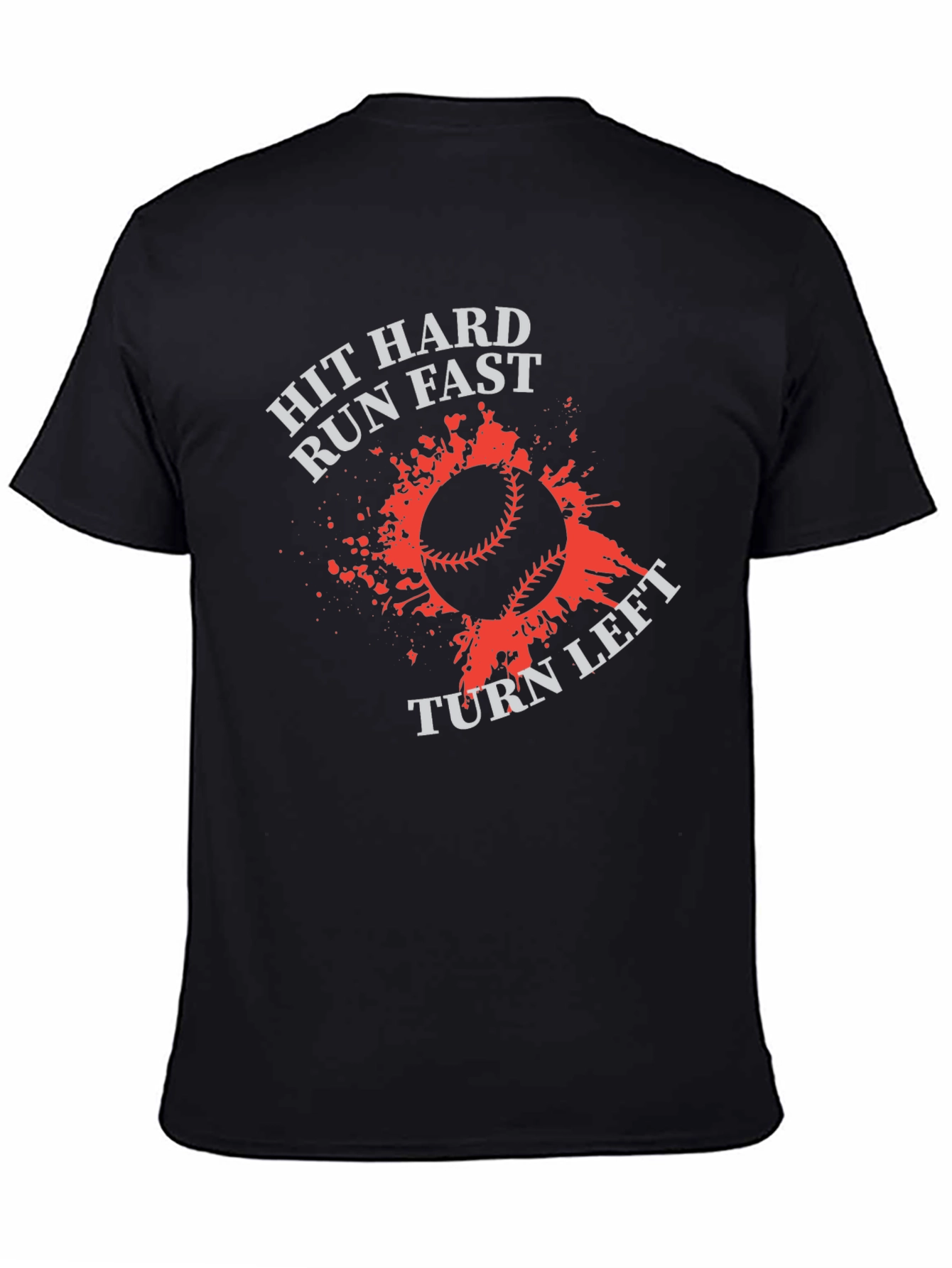 Black Baseball Graphic Tee: Hit Hard, Run Fast view 4