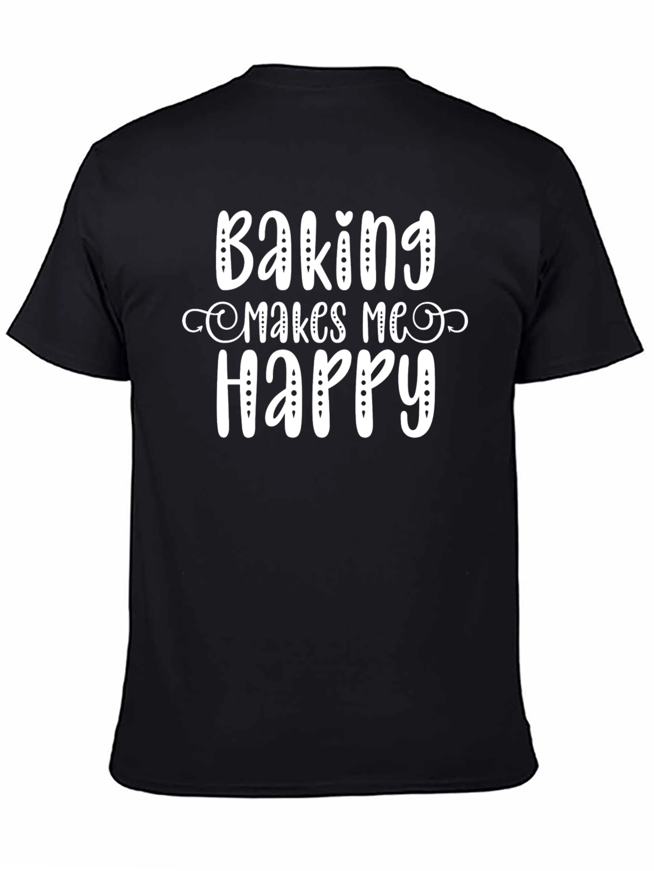 Black Baking Makes Me Happy Graphic Tee view 4
