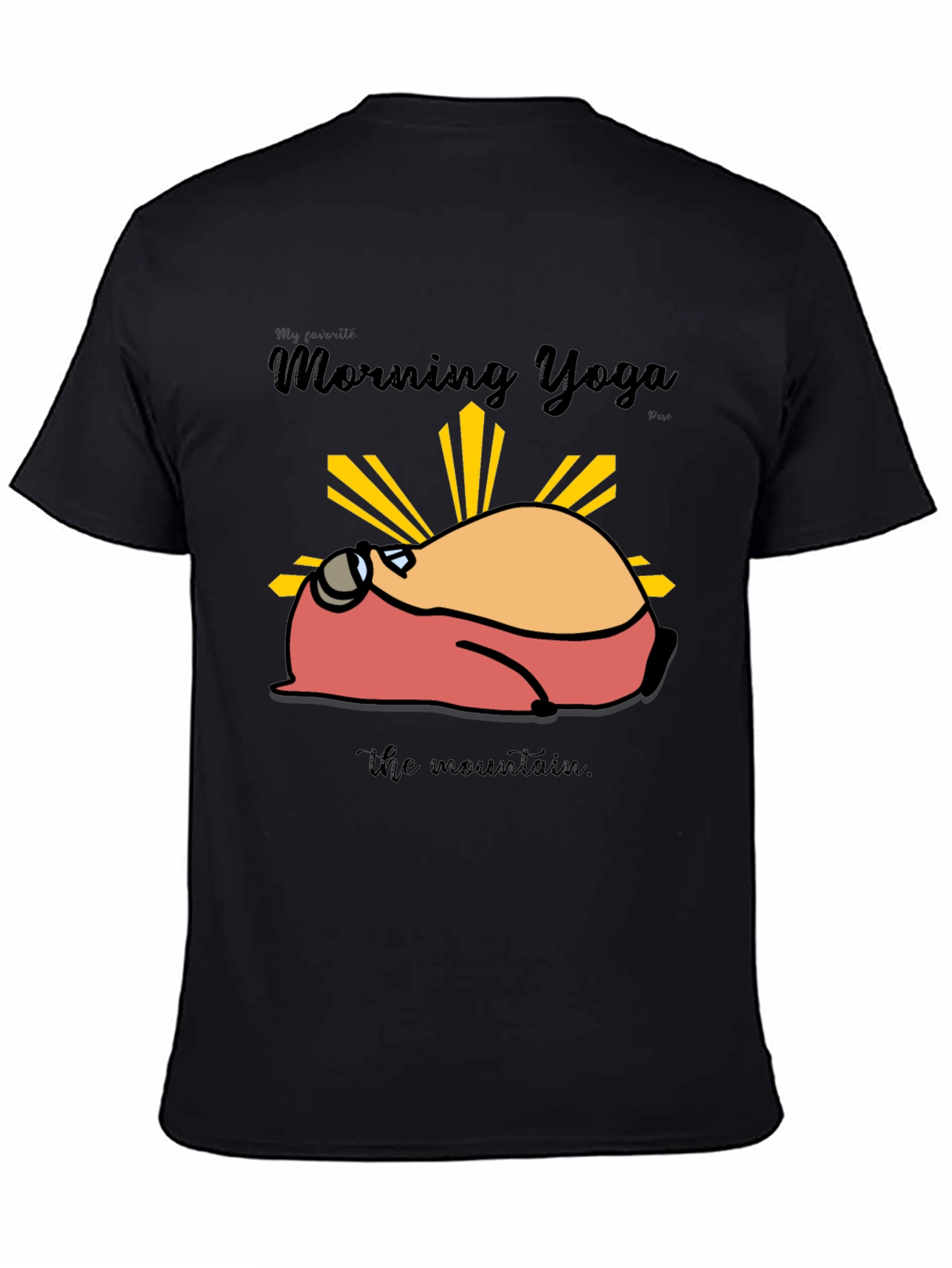 Black Morning Yoga Mountain T-Shirt view 4