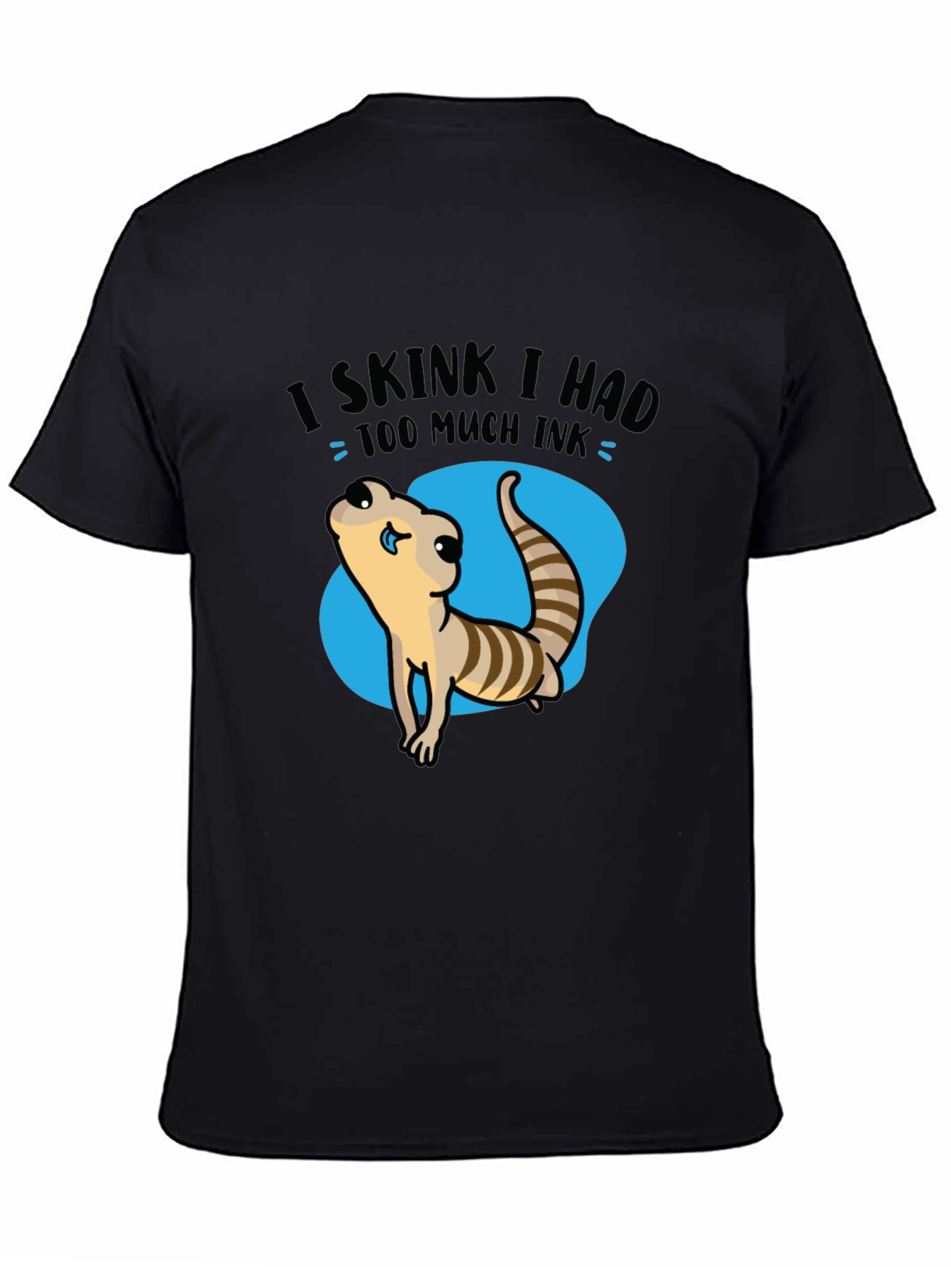 Black Funny Skink Graphic T-Shirt view 4