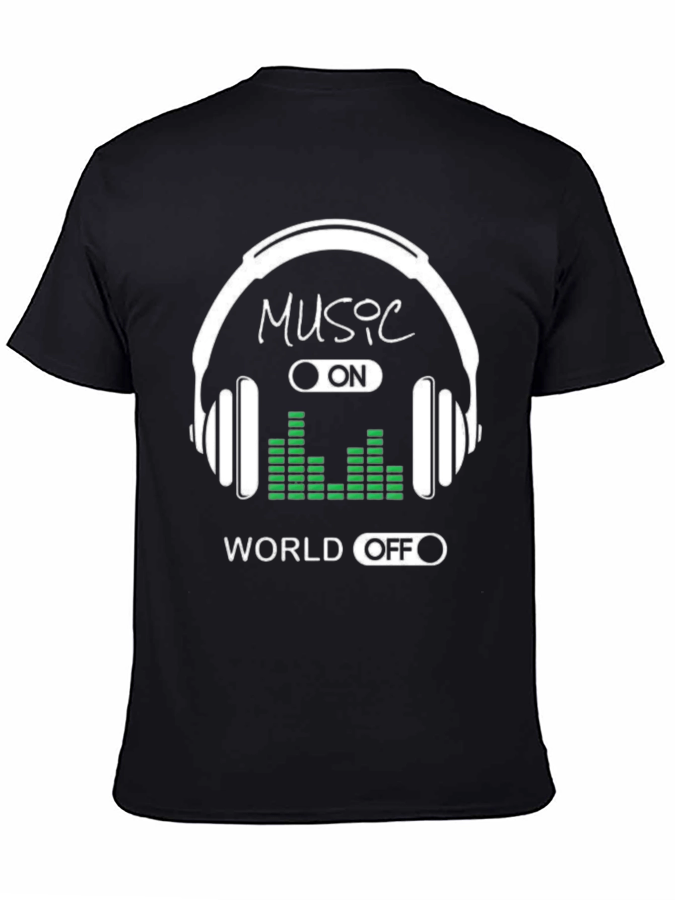 Black Music On World Off Graphic Tee - Black view 4