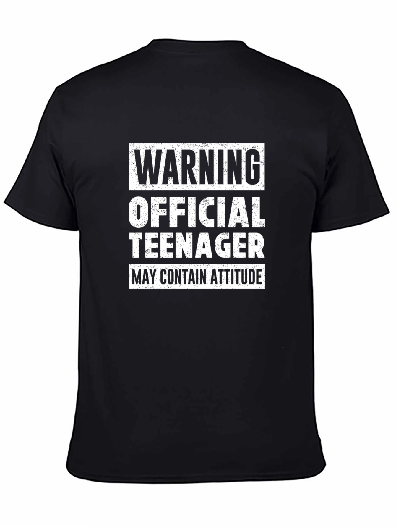 Black Warning Official Teenager T-Shirt - Attitude Included! view 4