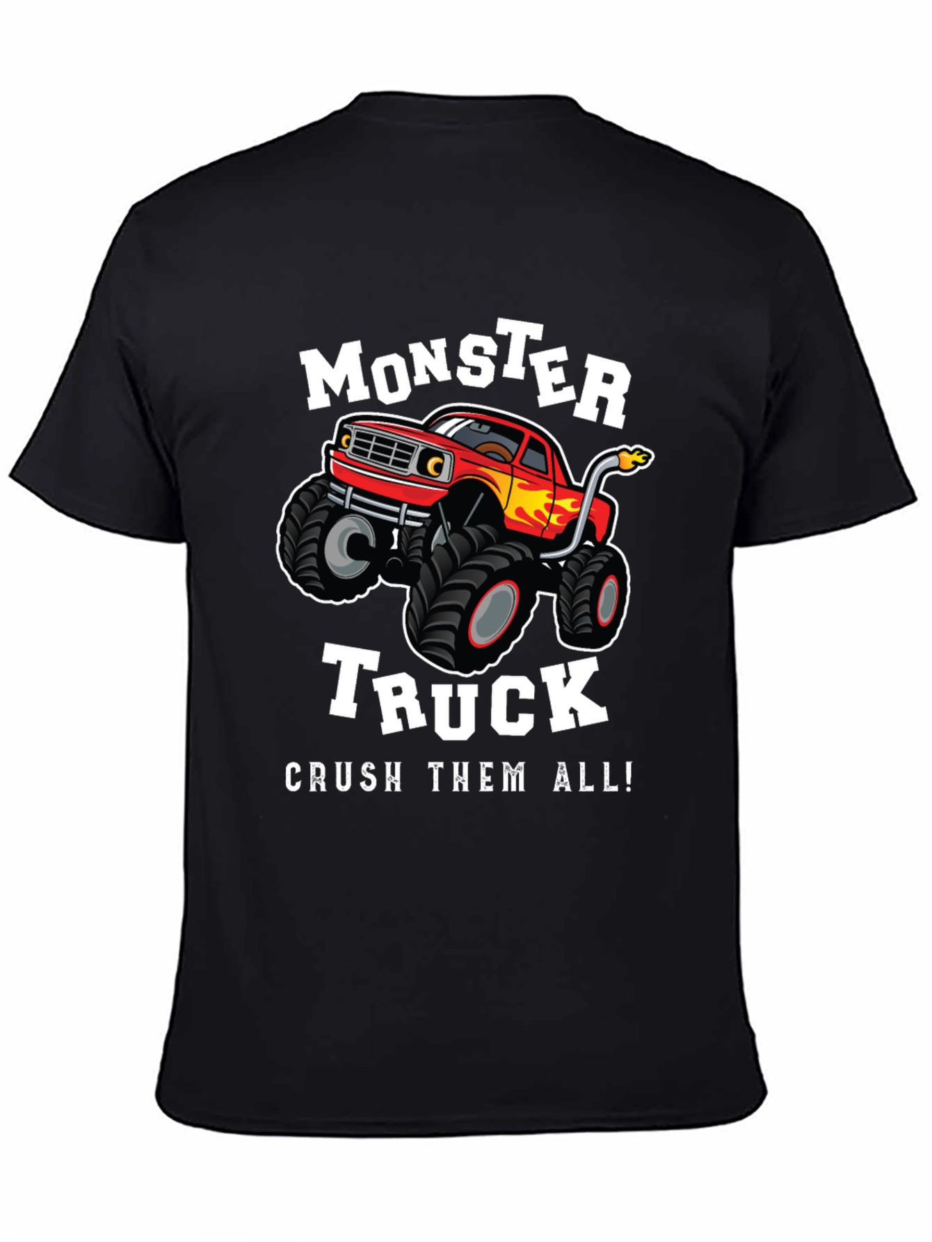Black Monster Truck Graphic Tee - Crush Them All! view 4