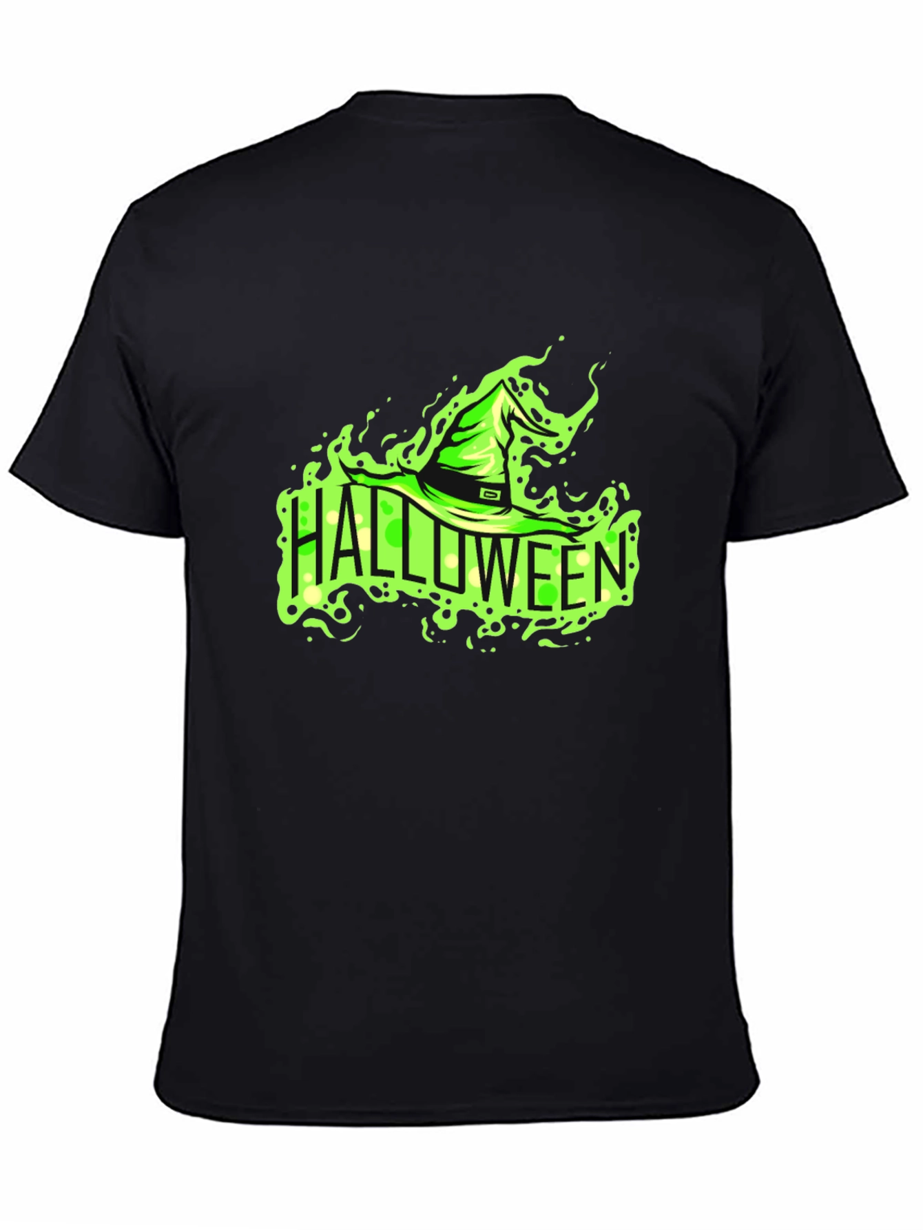 Black Halloween Witch Hat Graphic Tee view 4