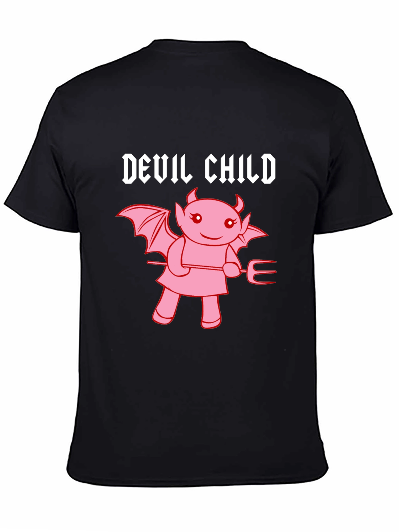 Black Devil Child Graphic Tee - Unisex Black T-Shirt view 4