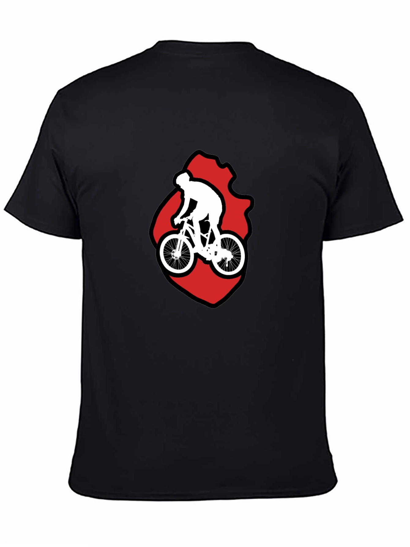 Black Cycling Graphic T-Shirt - Mountain Bike Rider Design view 4