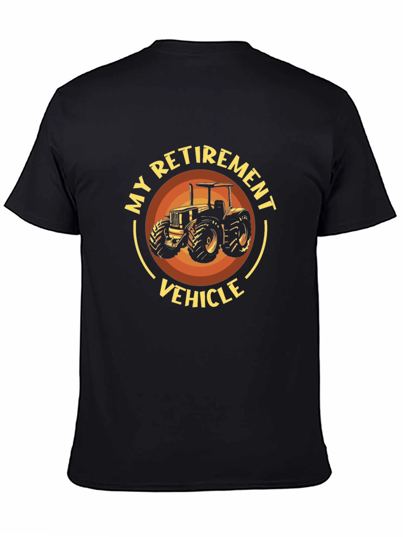 Black Retirement Vehicle Tractor Graphic T-Shirt view 4