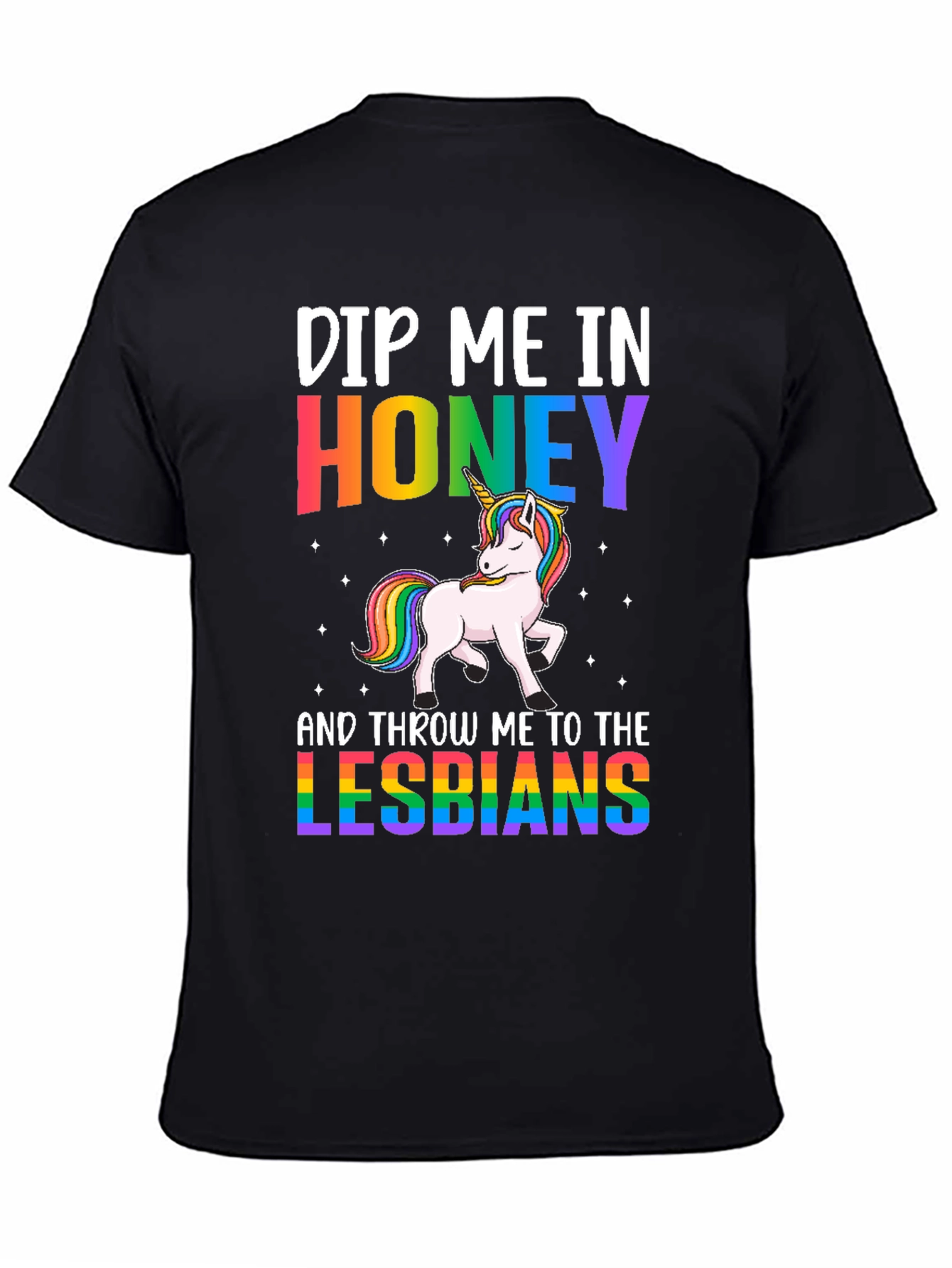 Black Dip Me In Honey Lesbians Graphic Tee view 4