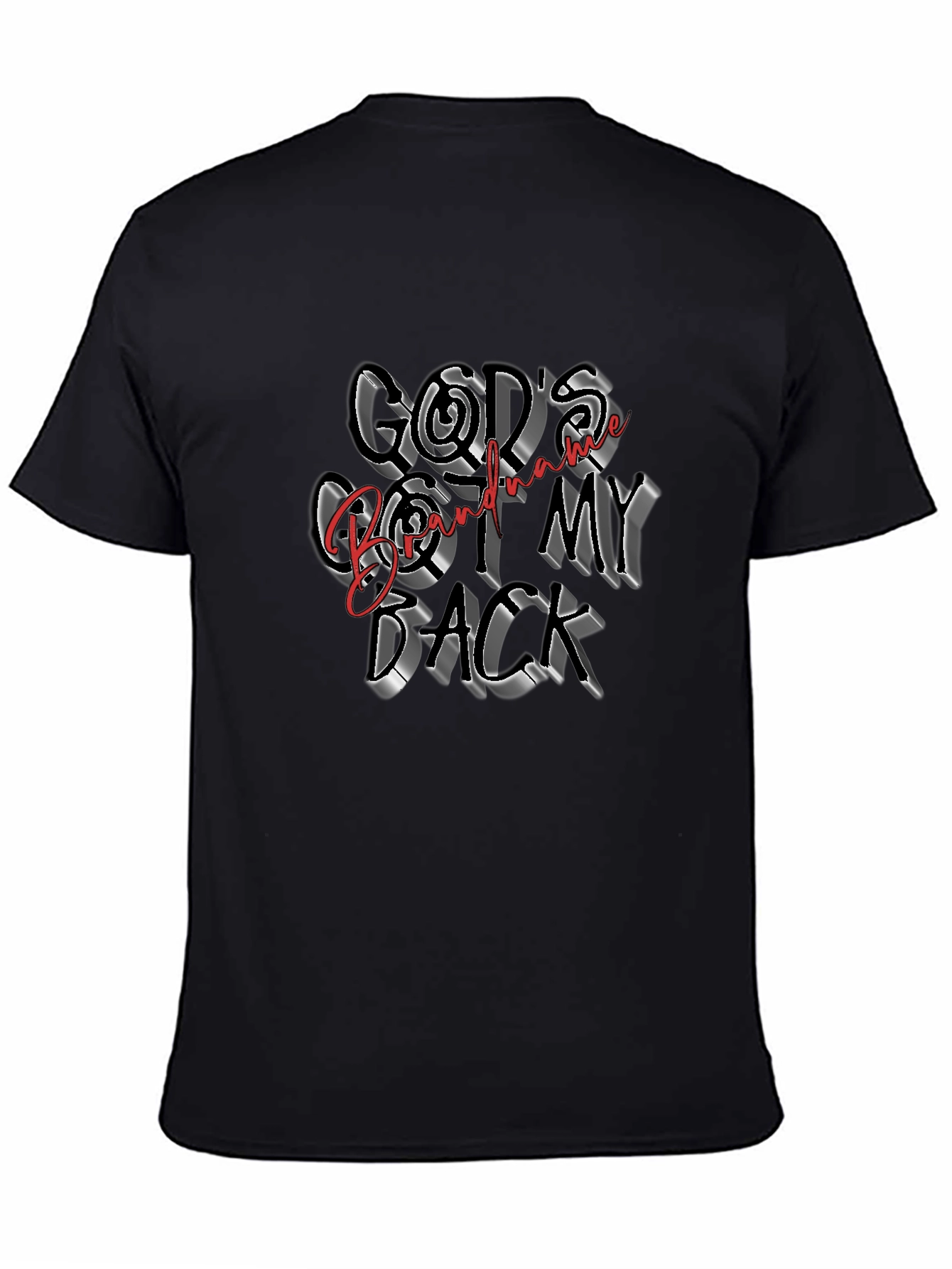 Black God's Got My Back Graphic Tee - Black view 4