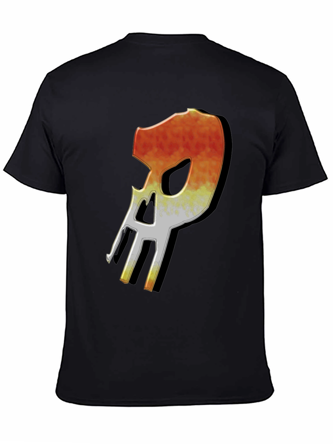 Black Fiery Skull Graphic T-Shirt - Modern Streetwear view 4
