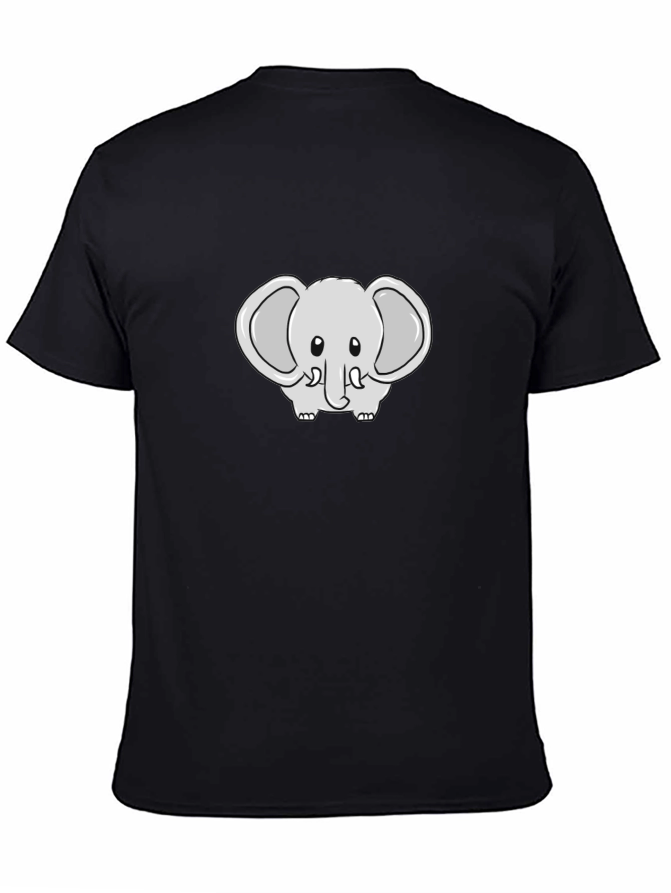 Black Cute Elephant Graphic Tee - Soft Cotton Blend view 4