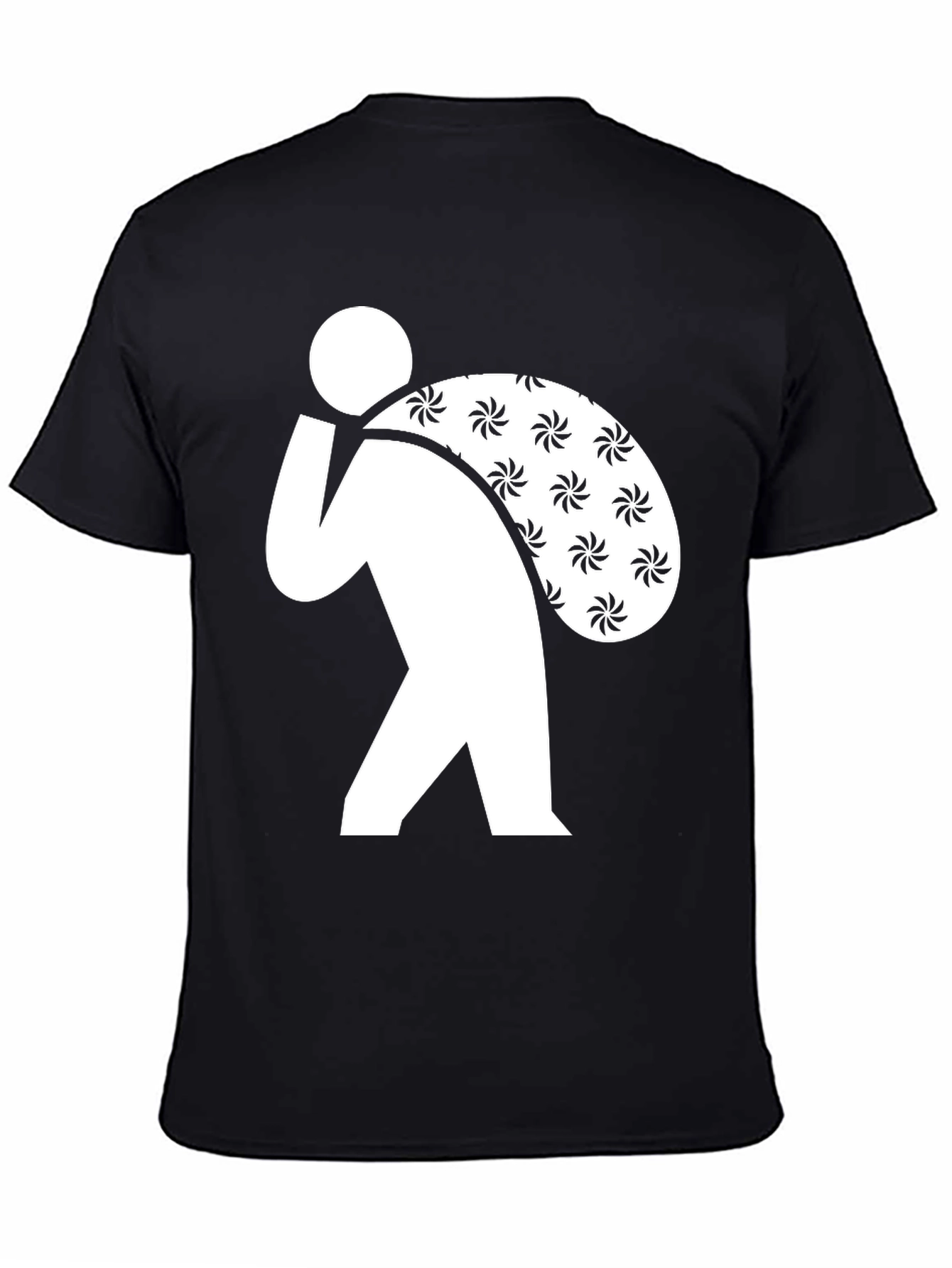 Black Novelty Thief Swirls Sack T-Shirt view 4