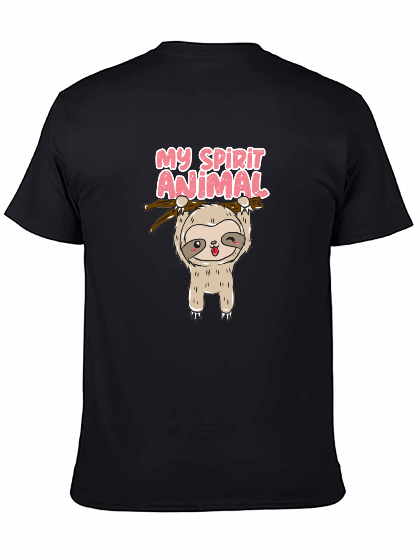 Black Cute Sloth My Spirit Animal Graphic T-Shirt view 4