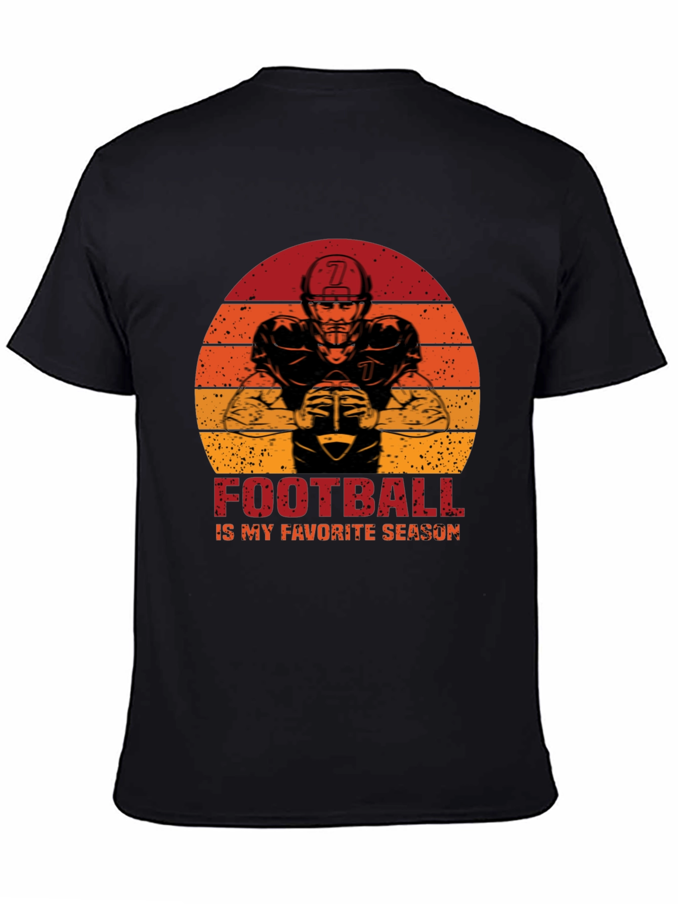 Black Football Is My Favorite Season Graphic T-Shirt view 4