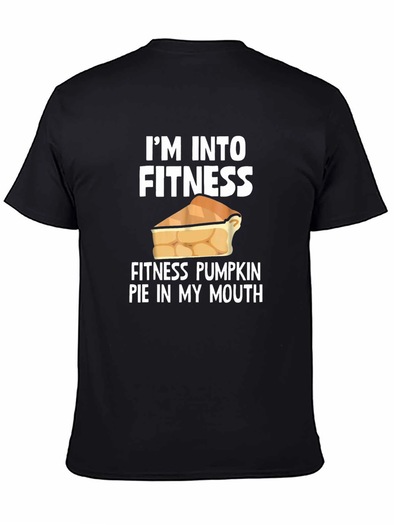 Black Funny Fitness Pumpkin Pie T-Shirt view 4