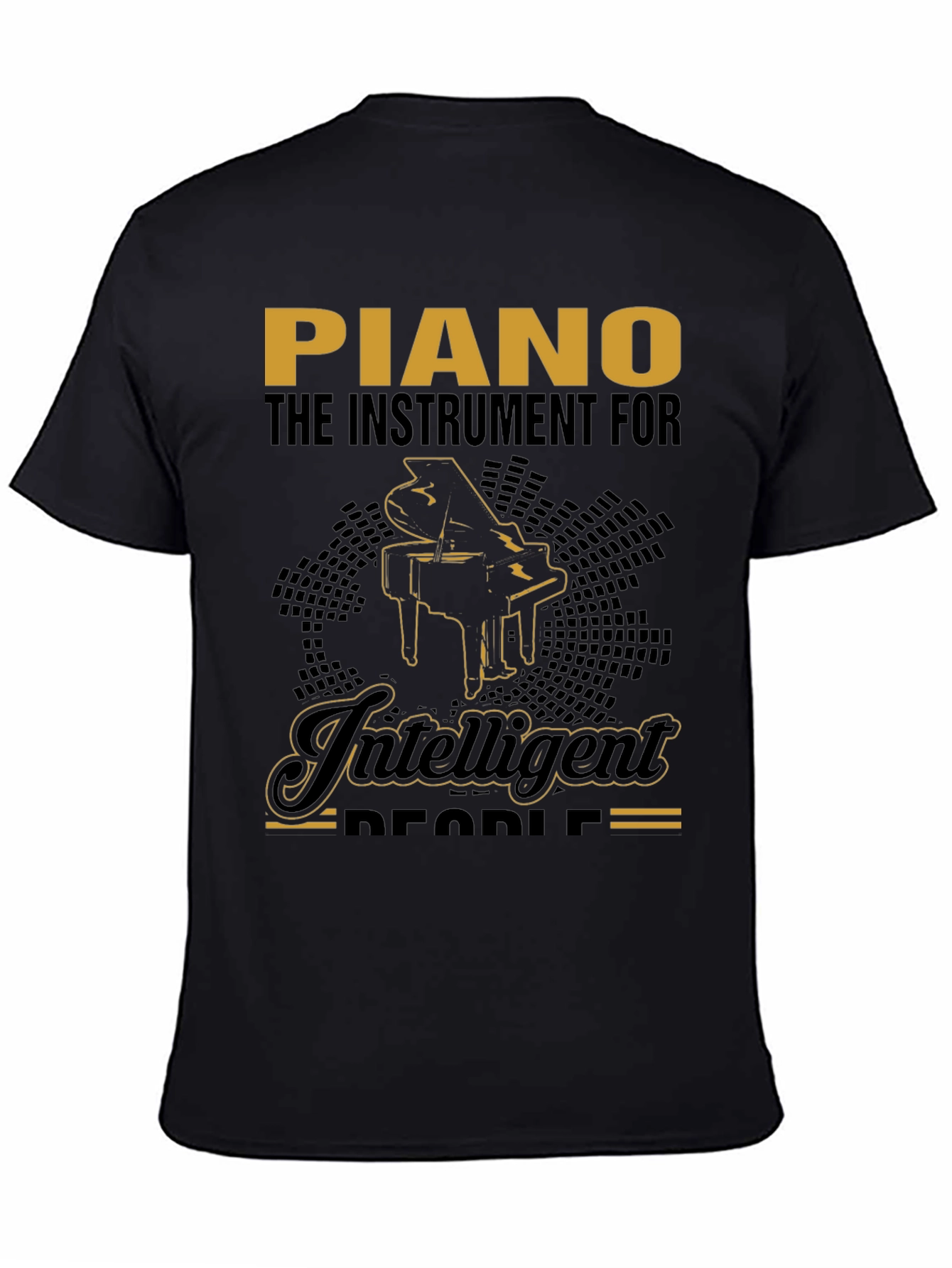 Black Piano Intelligent People Graphic T-Shirt view 4
