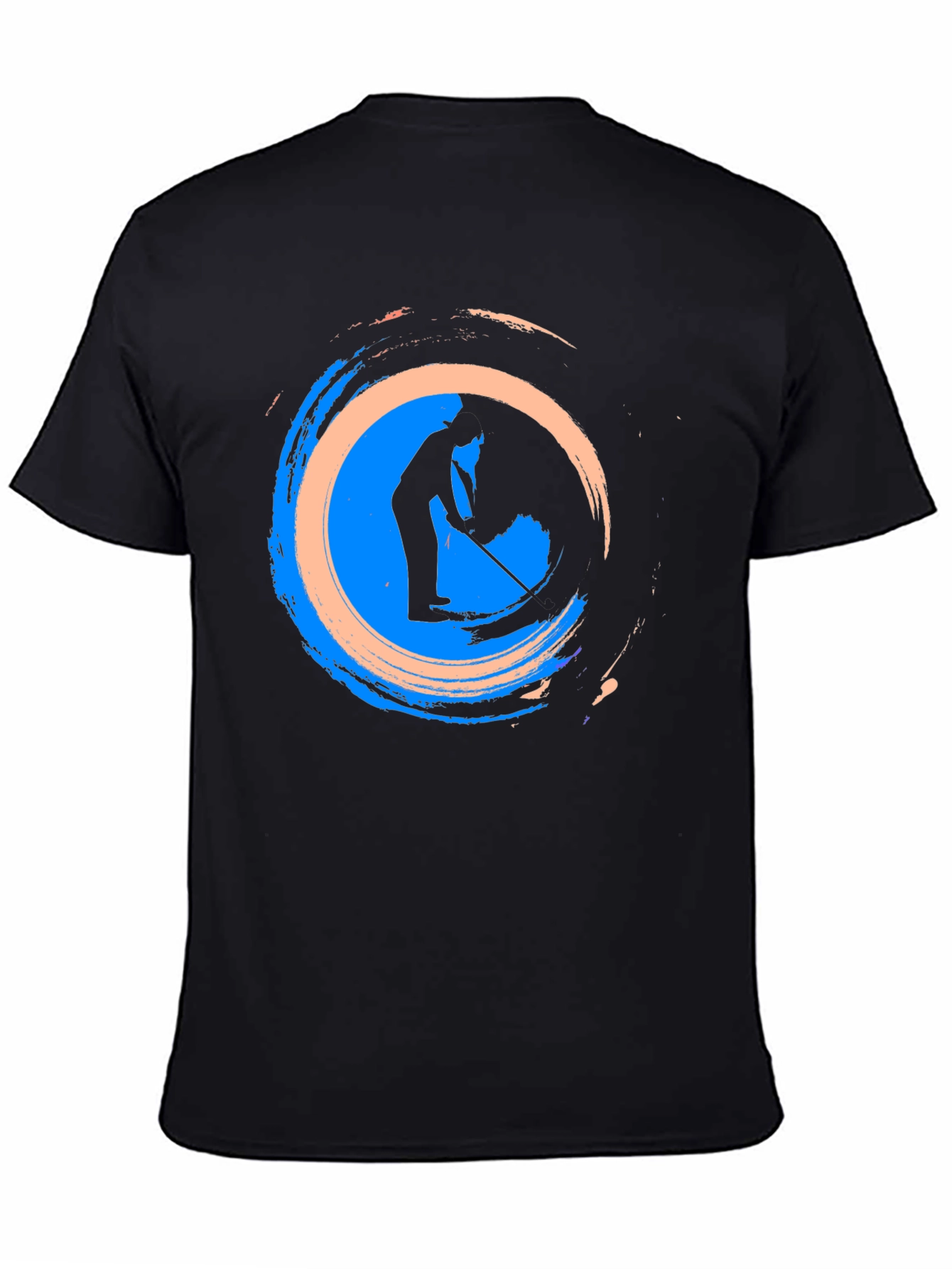 Black Abstract Golf T-Shirt - Stylish Graphic Tee view 4