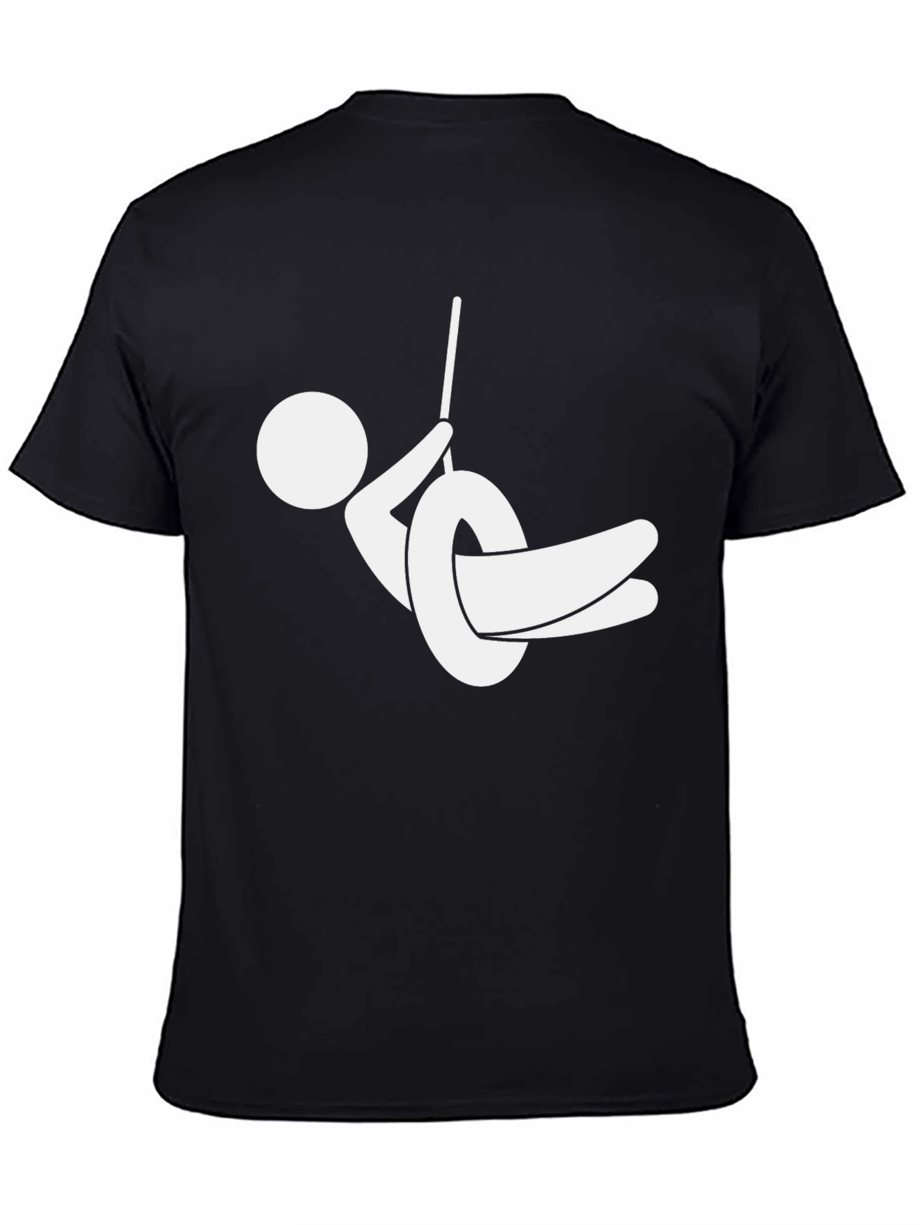 Black Stick Figure Tire Swing Graphic Tee - Black view 4