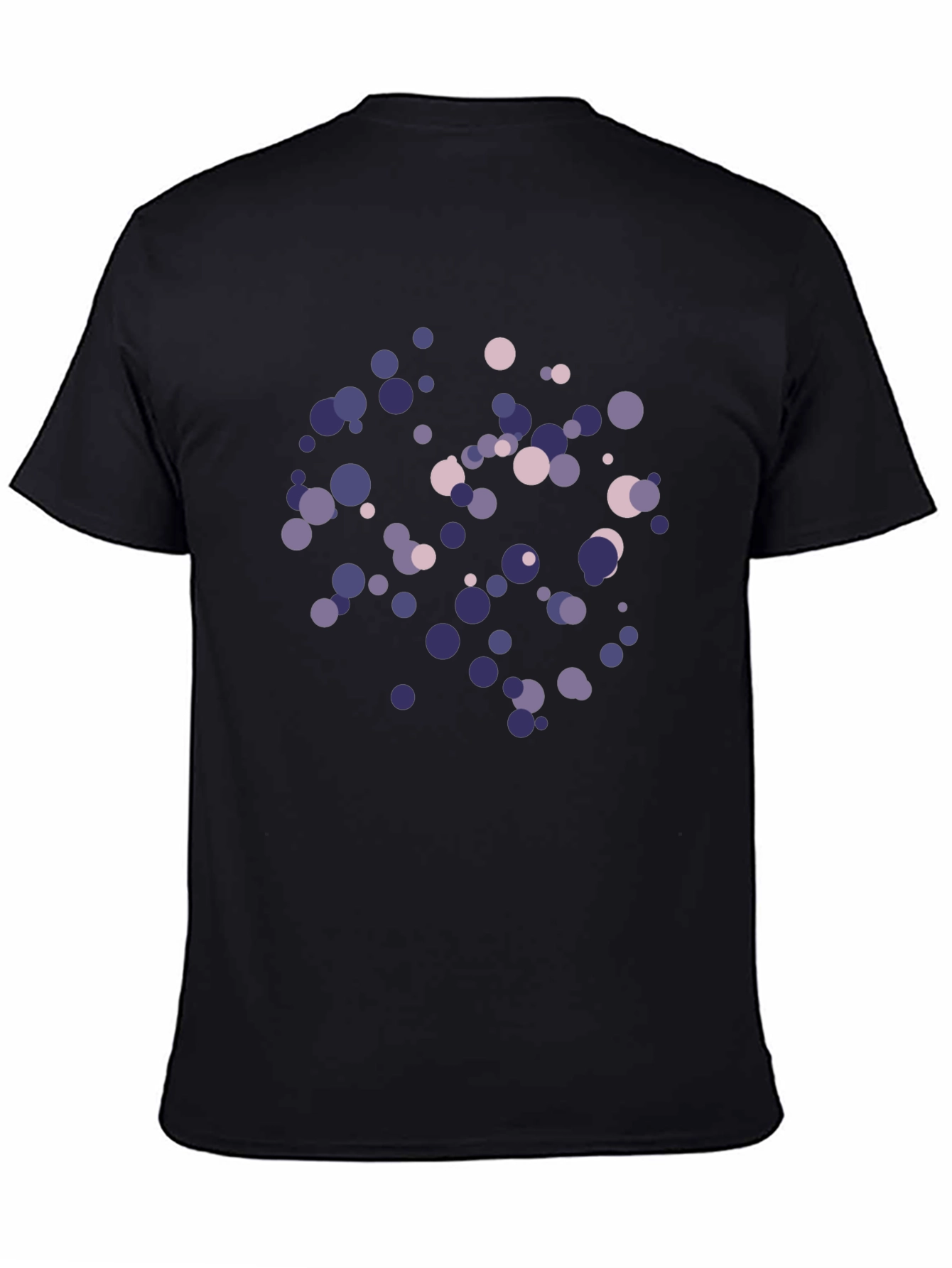 Black Abstract Polka Dot Print Black T-Shirt view 4
