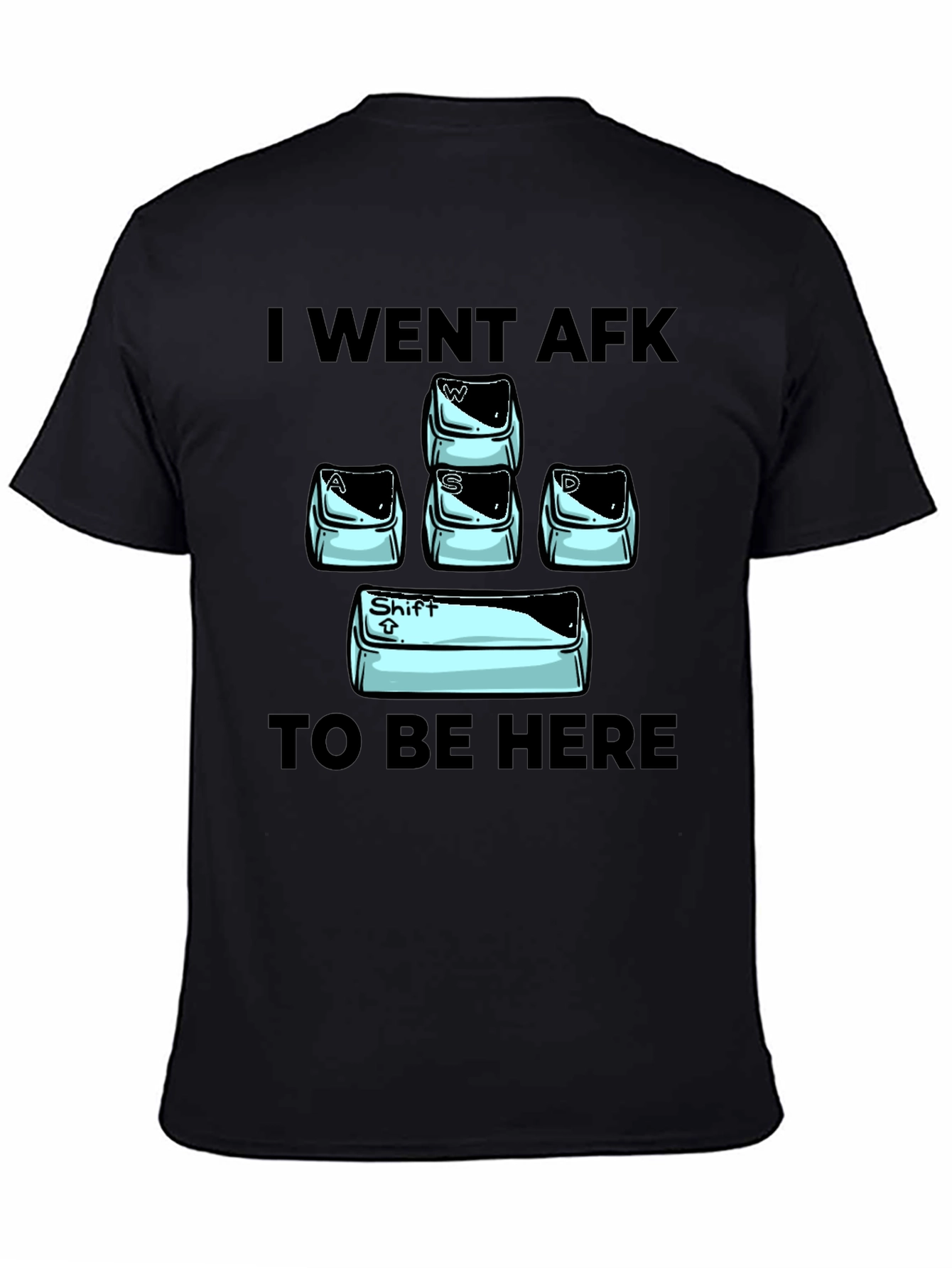 Black Gamer 'I Went AFK' Black Graphic T-Shirt view 4