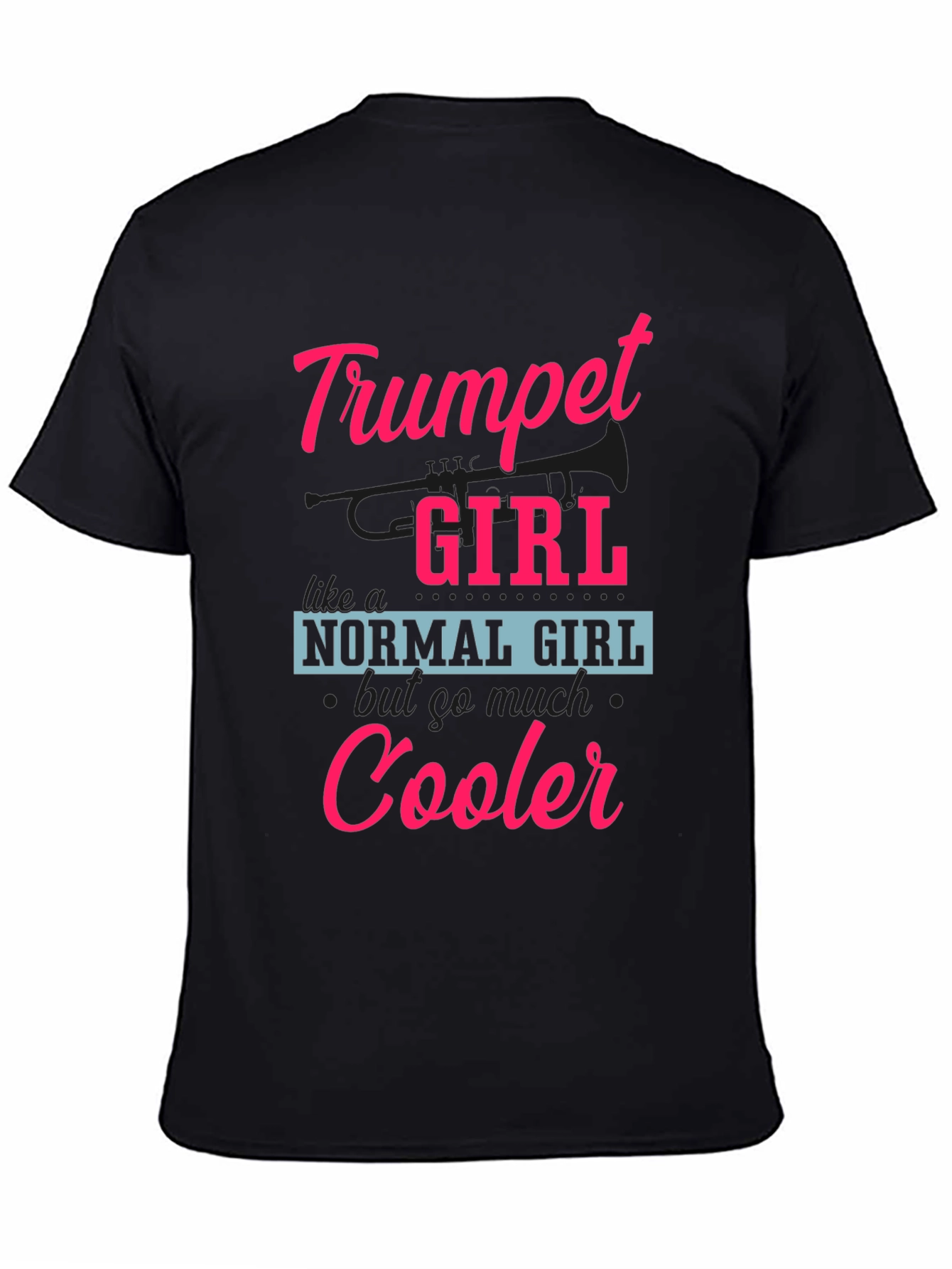 Black Trumpet Girl T-Shirt - Cooler Than Normal! view 4