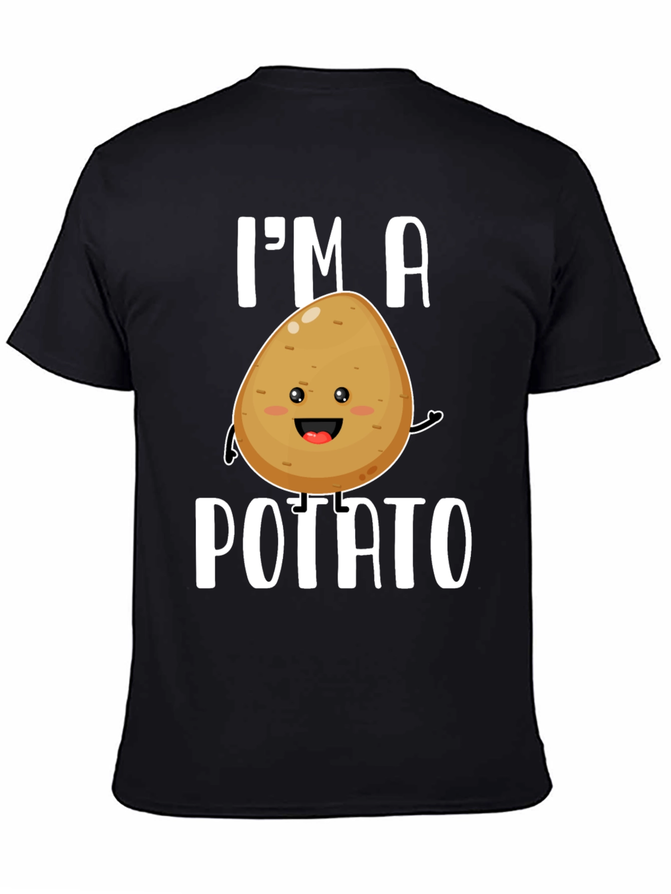 Black I'm a Potato Funny Graphic Tee Shirt view 4