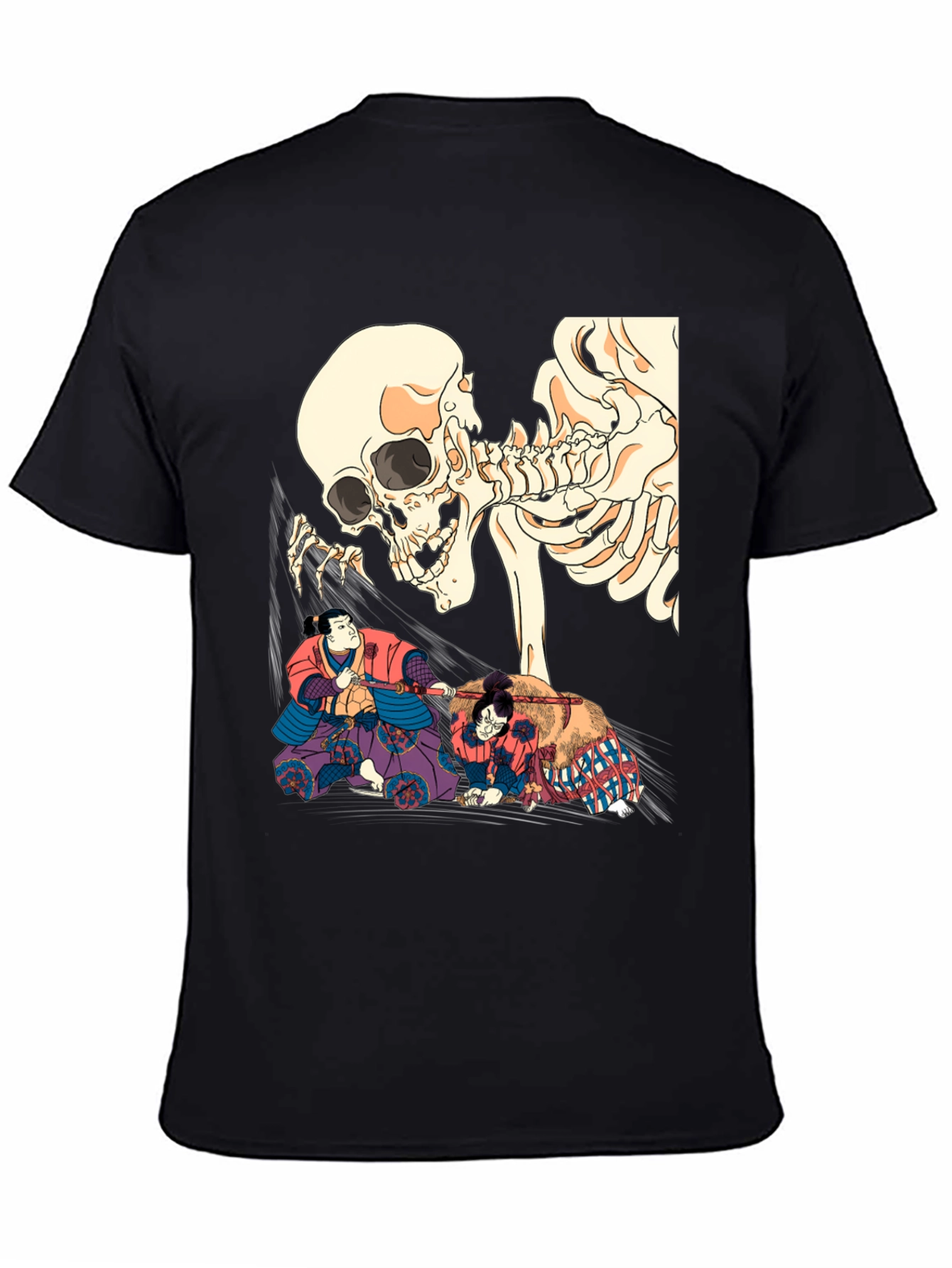 Black Skull & Sumo Wrestler Graphic T-Shirt view 4