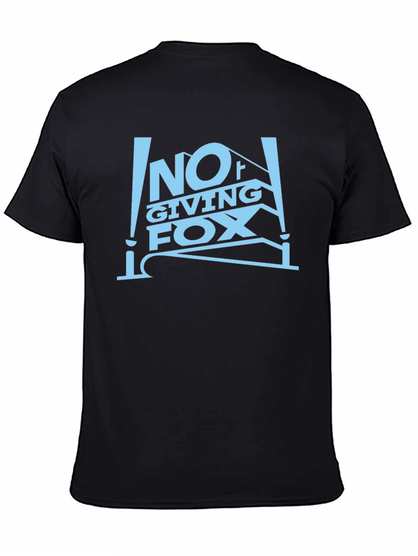 Black No Giving Fox Black Graphic Tee Novelty T-Shirt view 4