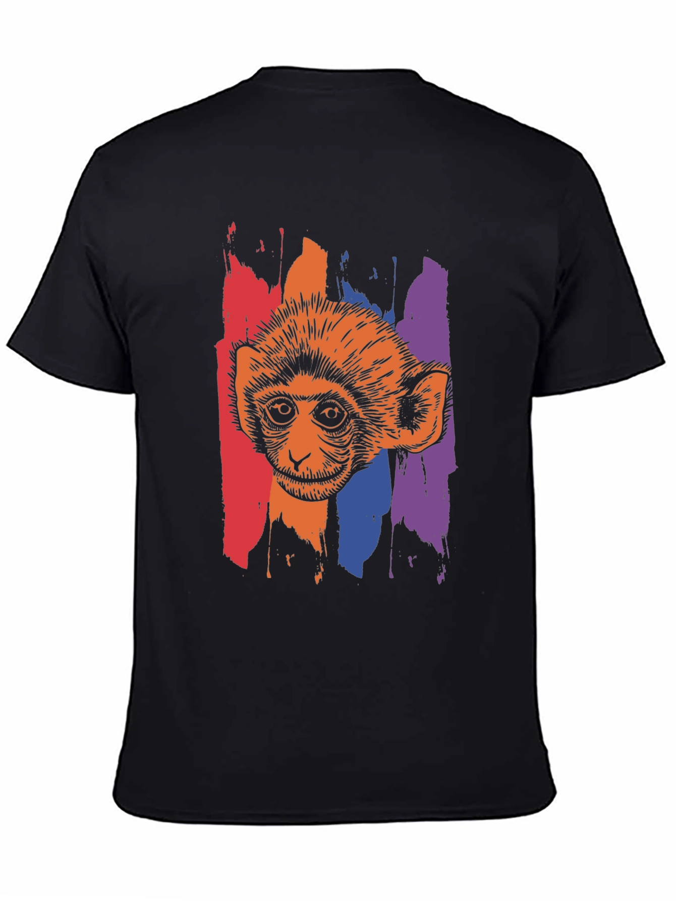 Black Monkey Graphic Print Black T-Shirt view 4