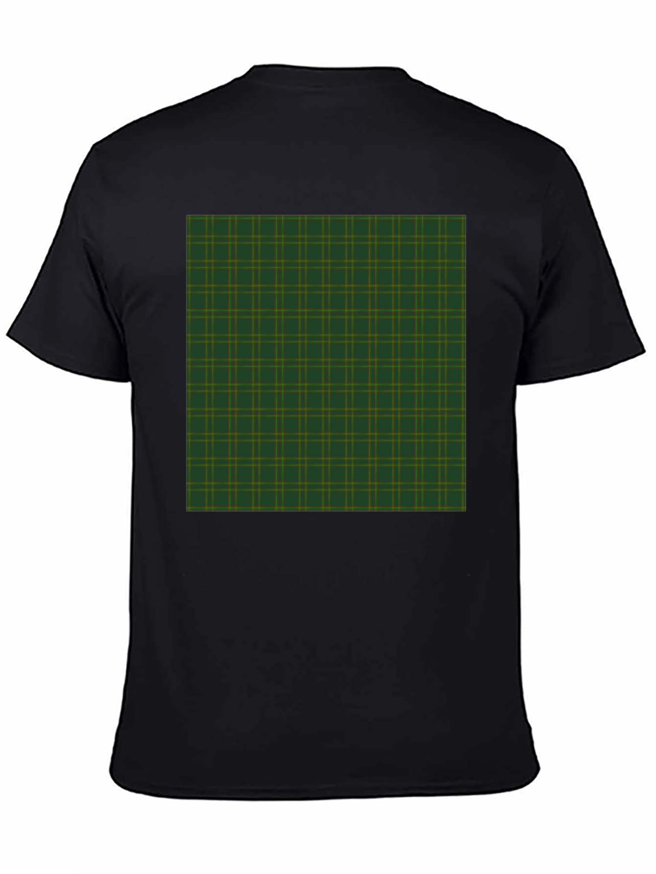 Black Plaid Pattern Graphic Tee - Black view 4