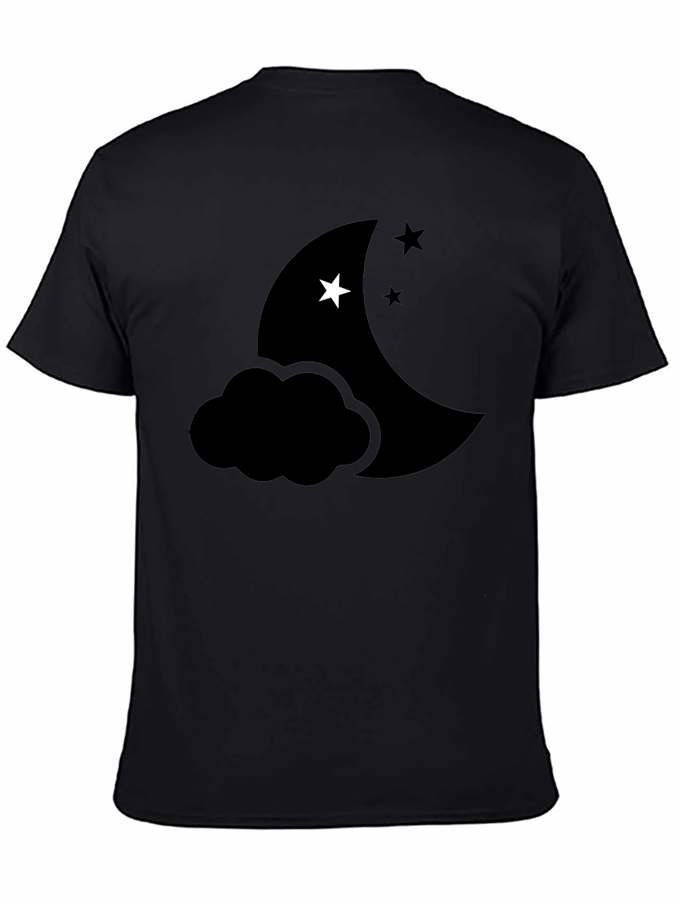 Night Sky Graphic Tee - Crescent Moon & Star Design - 4