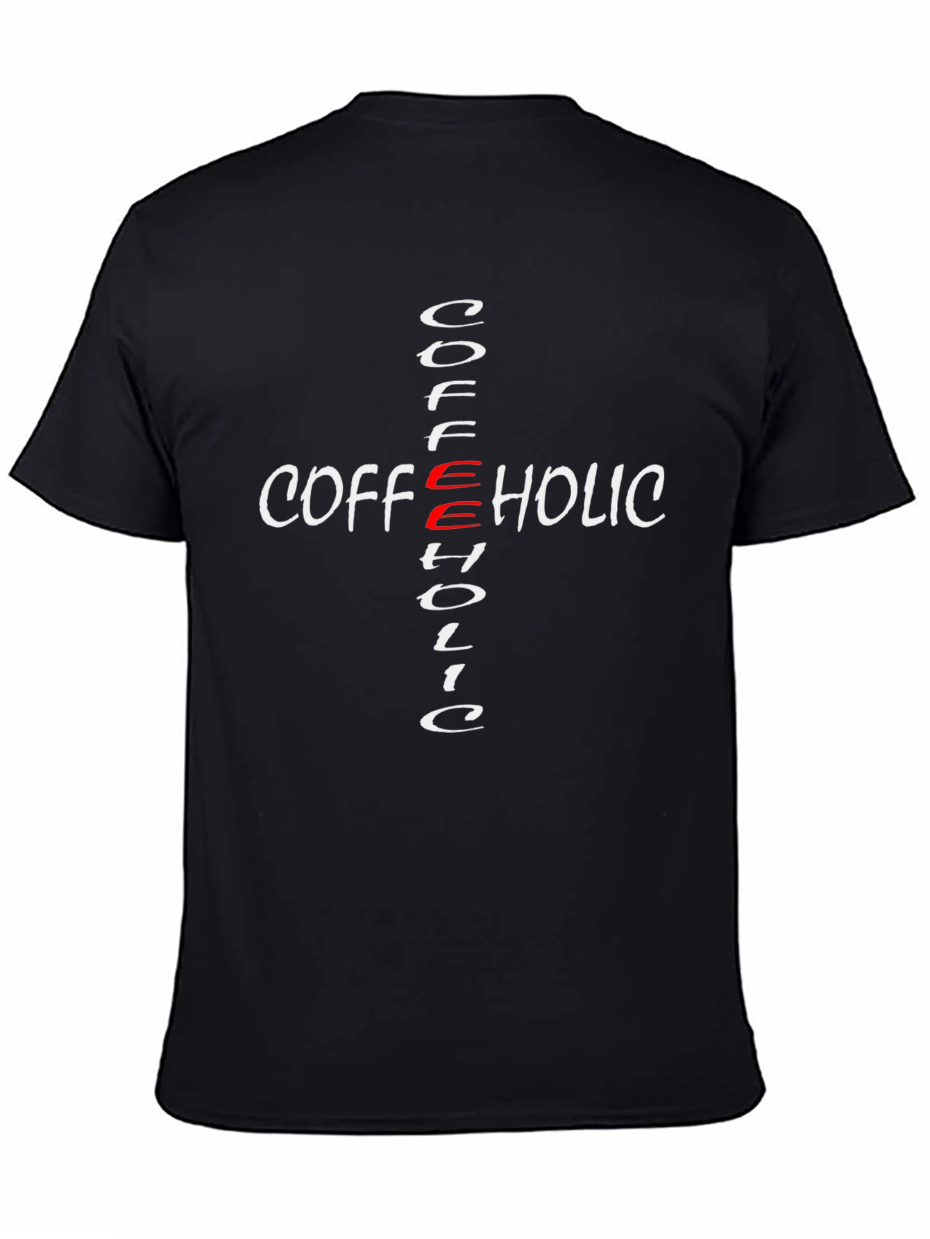 Black Coffeeholic Cross Graphic T-Shirt - Casual Style view 4