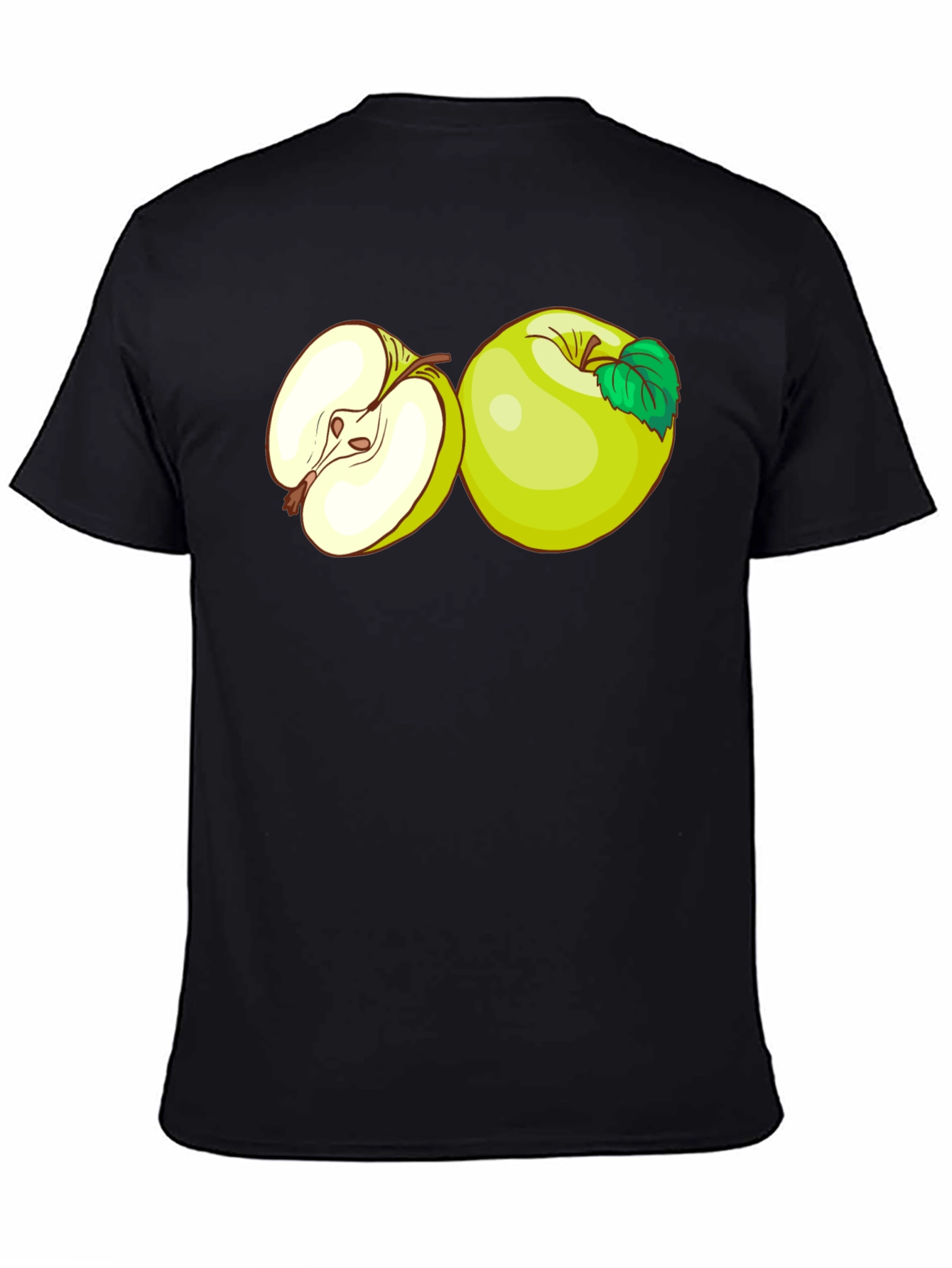 Black Apple Graphic Black T-Shirt view 4