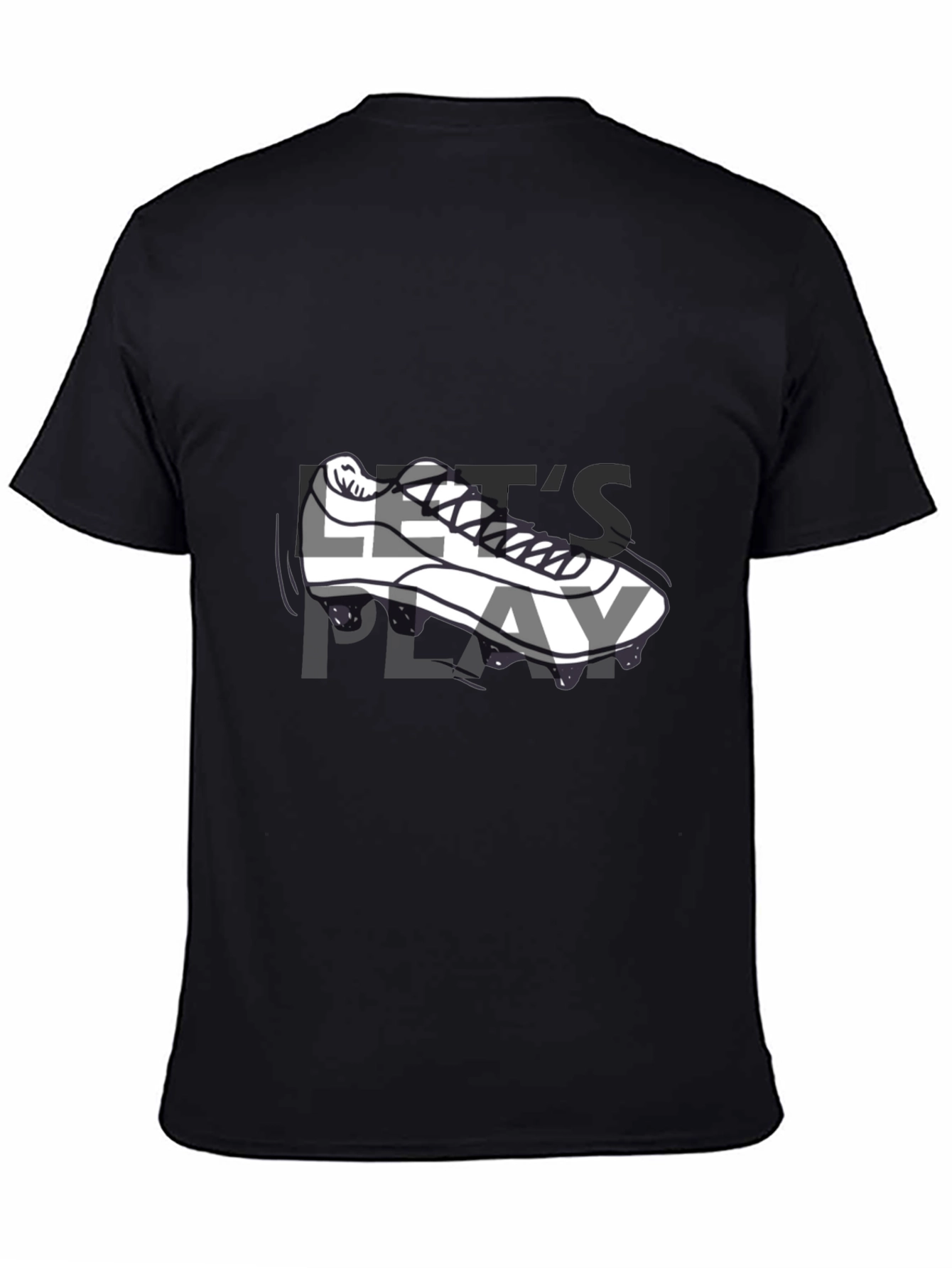 Black Let's Play T-Shirt: Sporty Shoe Graphic Tee view 4