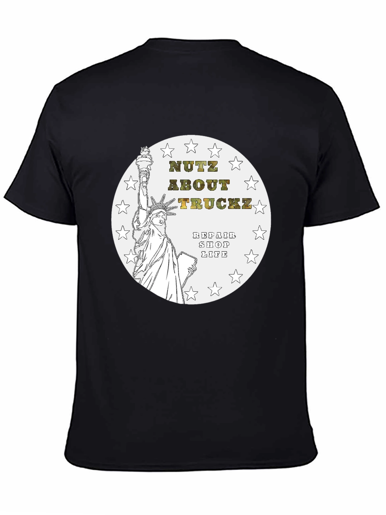 Black Nutz About Truckz Repair Shop Life T-Shirt view 4