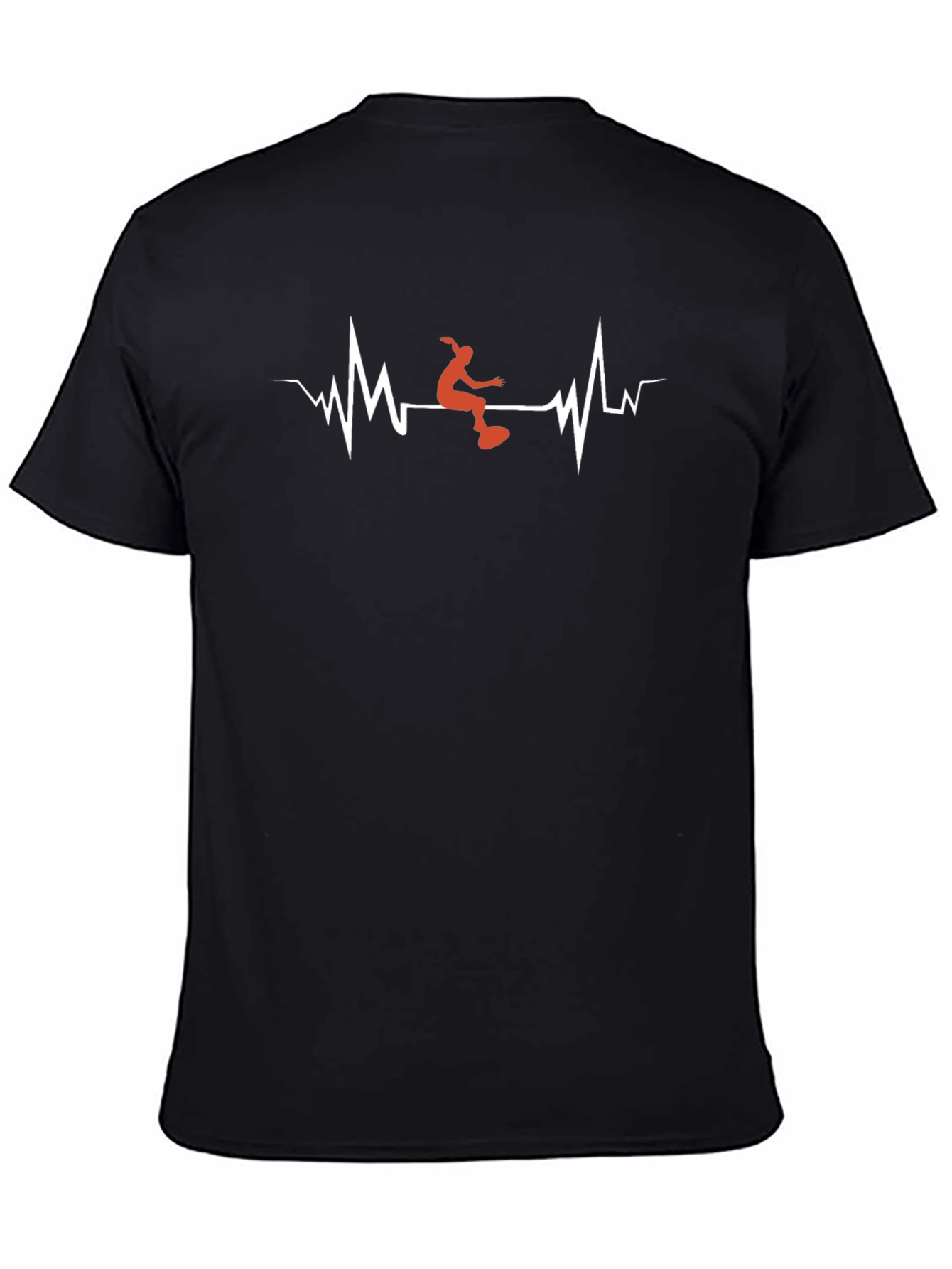Black Heartbeat Skateboarder Graphic T-Shirt view 4